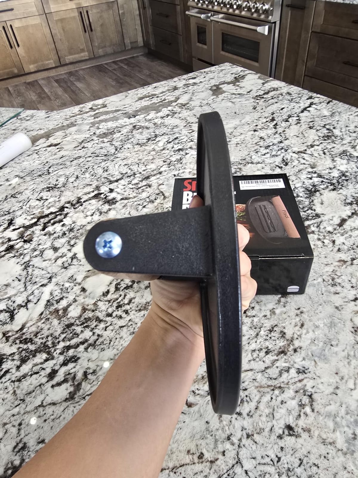 Pisol Smash Burger Press, Cast Iron Steak Weight Meat Patty Press Tool customer photo 2