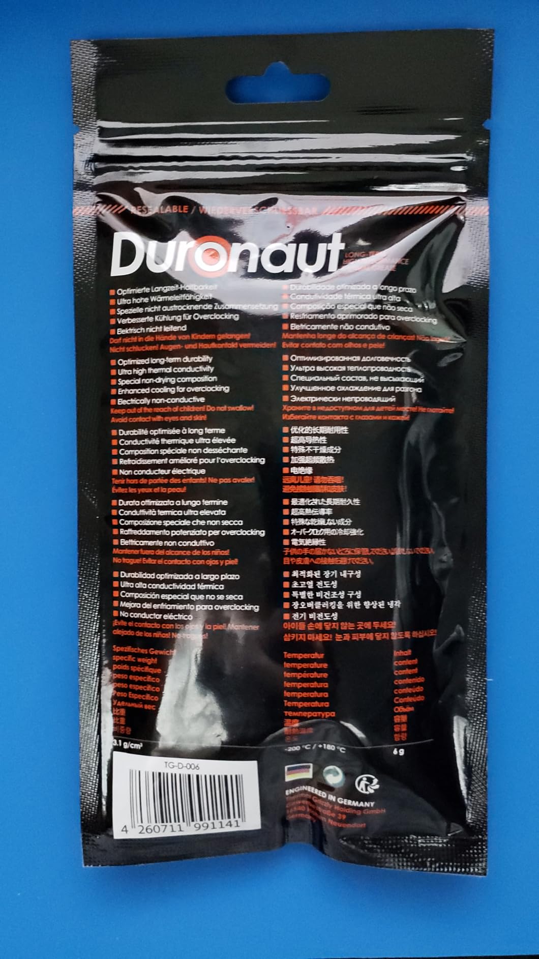 Thermal Grizzly Duronaut 6 Gram Thermal Paste - Exceptional Stability for Maximum Thermal Conductivity While Overclocking CPU/GPU/PS4/PS5/Xbox customer photo 2