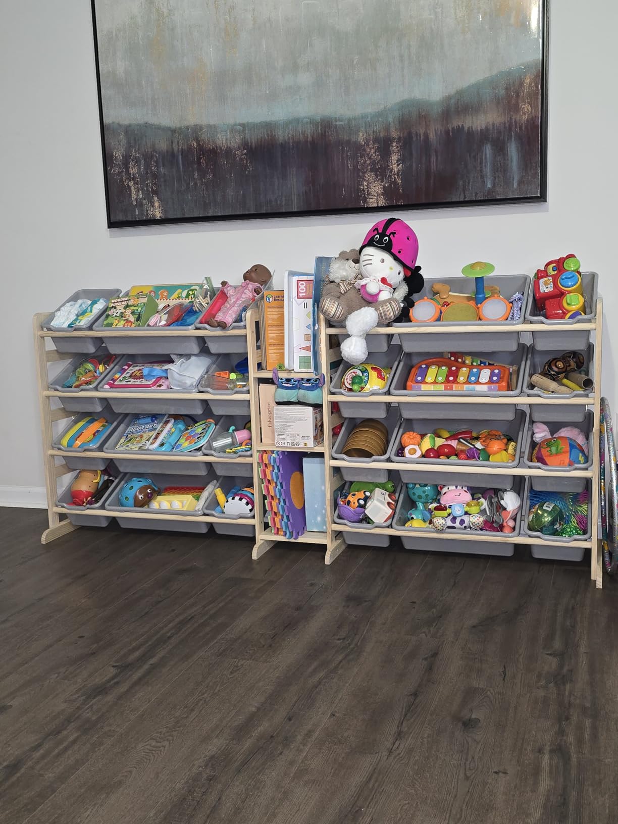 SpaceAid Large Toy Storage Organizer with 24 Bins and 3 Shelves, Toy Organizers Storage Bookshelf, Kids Bin Shelf Box Bookcase for Bedroom Playroom Organization Room Decor, White customer photo 2