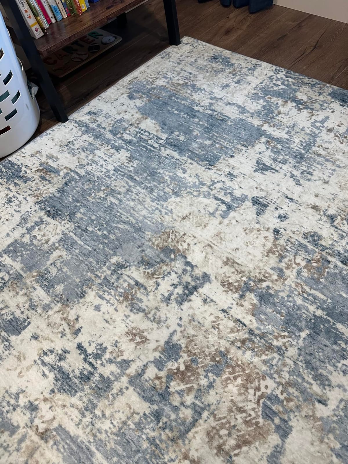XLUEZ 8x10 Area Rugs for Living Room, Washable Modern Abstract Large Area Rug Neutral Soft Non Slip Kids Rug Stain Resistant Indoor Carpet for Bedroom Nursery Dining Children's Room(Blue, 8'x10') customer photo 2