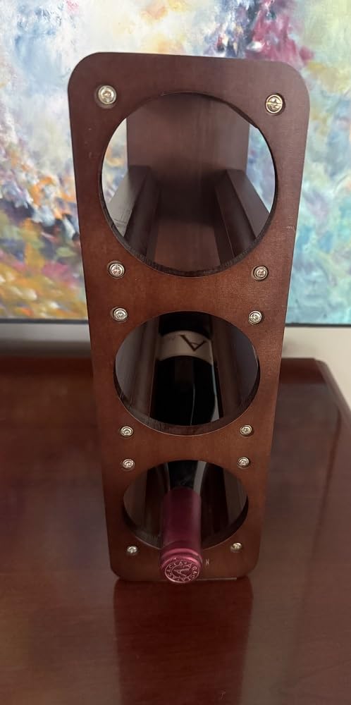 Wine Rack Countertop Pine Wood Wine Bottle Holder, 3 Bottles Wine Rack for Inside Cabinet, Pantry, Kitchen Bar, Wine Holder Shelf Vertical Wine Storage Perfect for Home Decor Housewarming Gifts customer photo 2