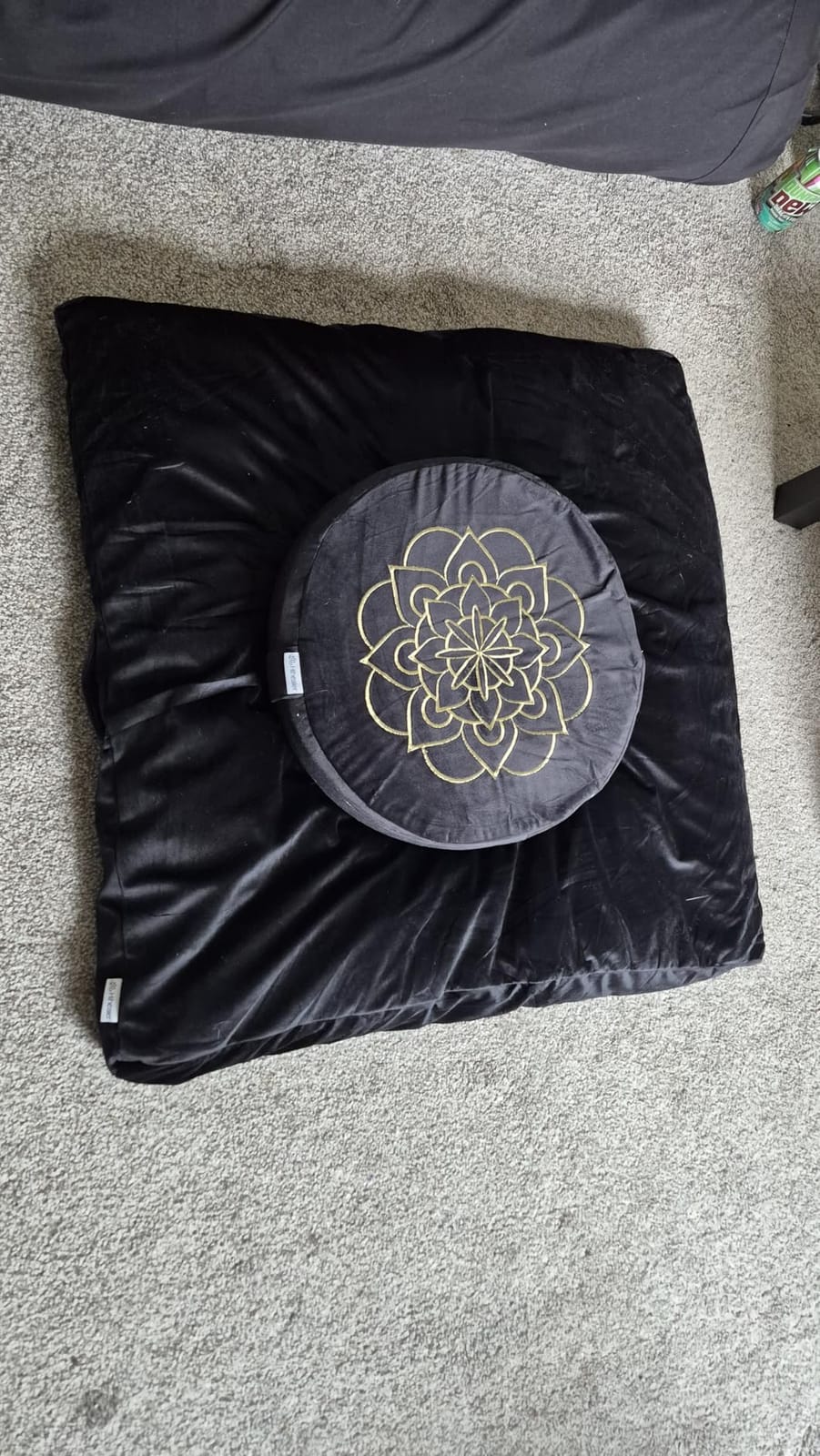 Hihealer Meditation Cushion, Traditional Tibetan Velvet Meditation Pillow | Buckwheat Yoga Bolster, Large Floor Cushion & Pillow for Adults, Zafu Zabuton Set, Zen Meditation Mat customer photo 1