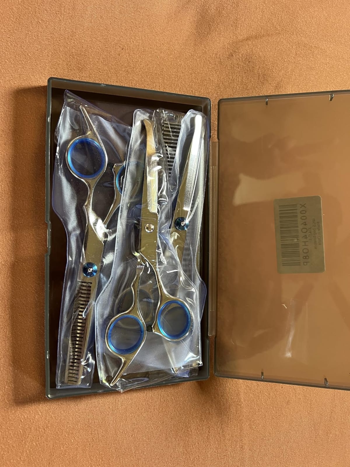 Professional 4 in 1 Dog & Cat Grooming Scissors Kit with Safety Round Tips, Sharp & Durable, Dog Shears for Grooming - Includes Straight, Curved, Thinning Scissors and Comb - Premium Pet Supplies customer photo 1