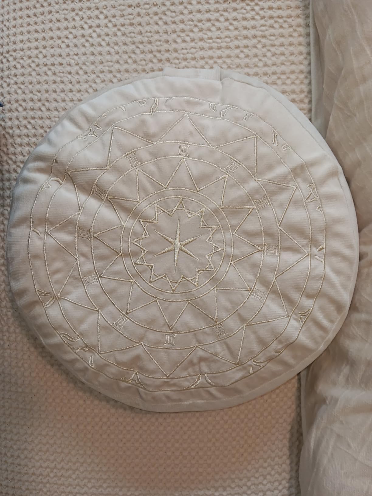 Zafu & Zabuton Meditation Cushion Set - Buckwheat Hull & Memory Foam Pillows, Ergonomic Support for Yoga, Mindfulness - Organic Velvet Cover, Large Size, Durable Comfort (Dark Blue) customer photo 2