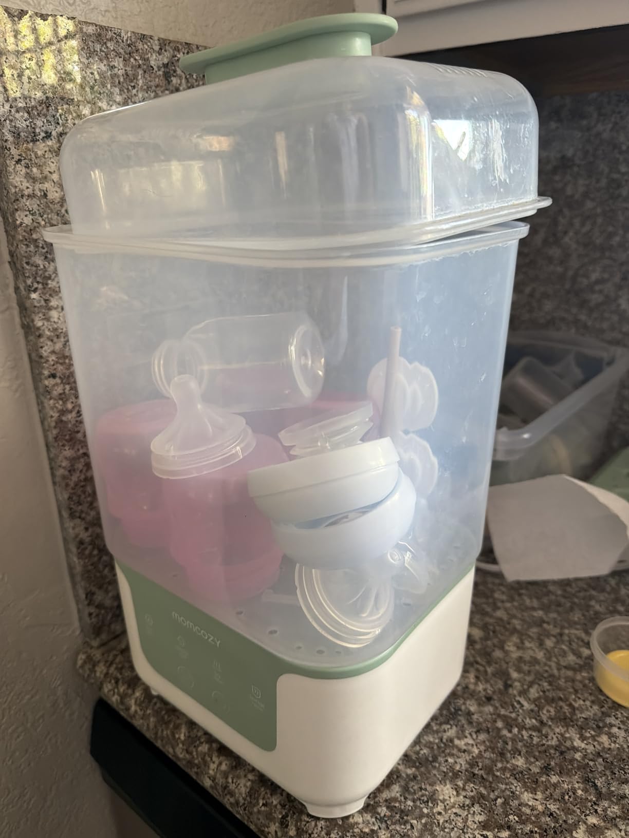 Momcozy New Modular Nesting 4 in 1 Compact Bottle Sterilizer and Dryer | Space-Saving Design, 6 Bottles Capacity, for Breast Pump Parts & Newborn Essentials, Drying Rack Included, for New Parents customer photo 1