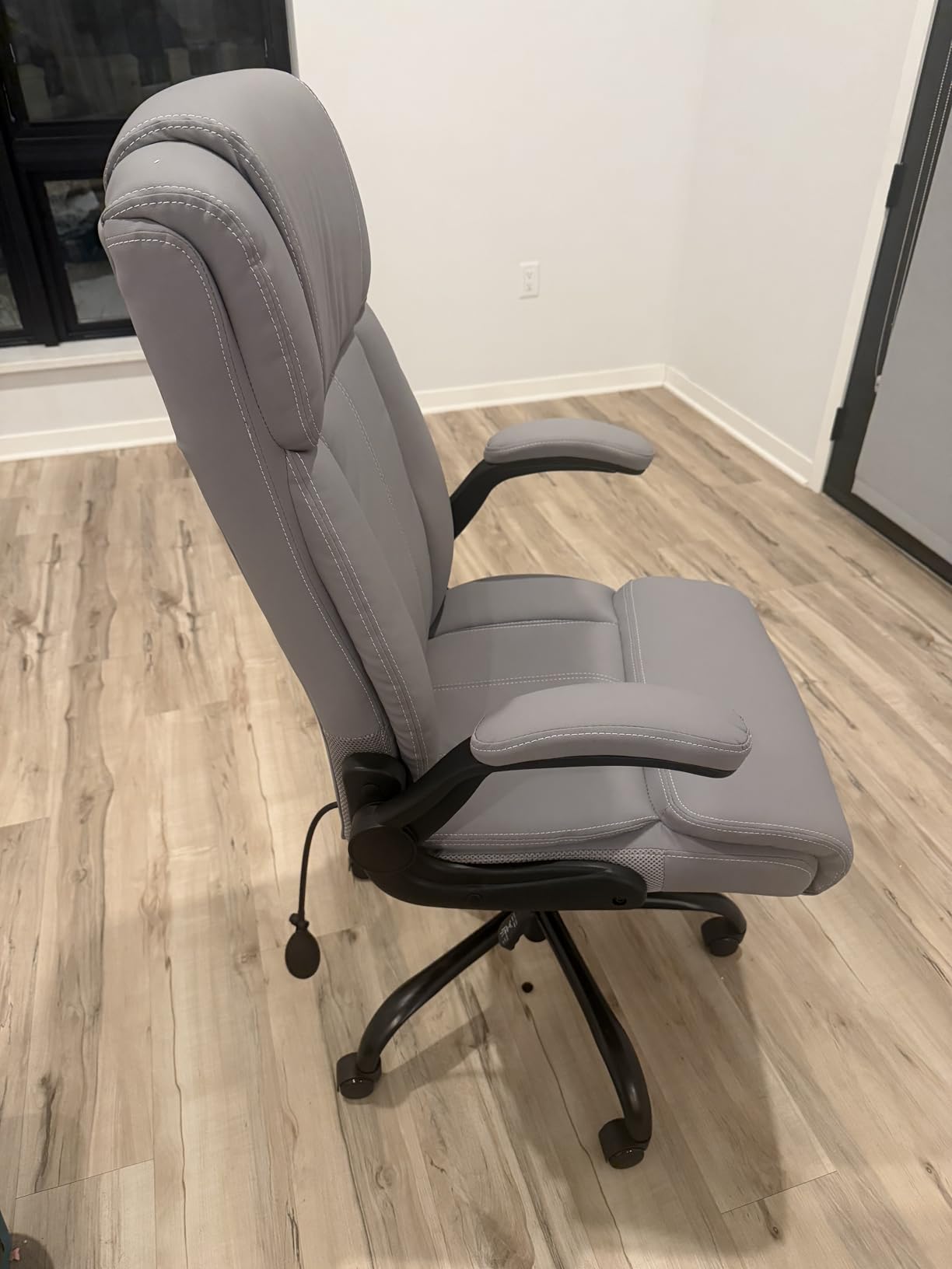 BESTFAIR Ergonomic Office Chair, Desk Chair with Adjustable Lumbar Support | PU Leather High Back Executive Computer Chair for Prolonged Sitting, Flip Up Arms, Comfy 21