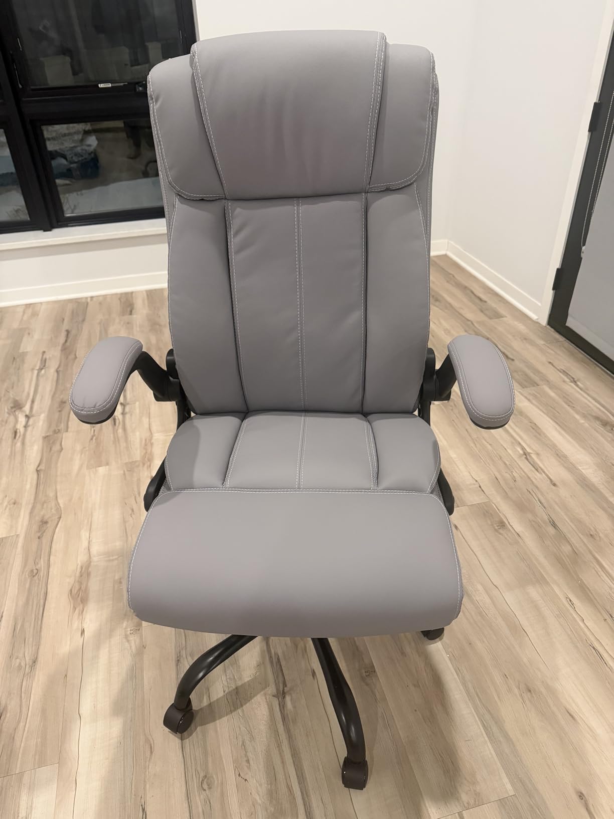 BESTFAIR Ergonomic Office Chair, Desk Chair with Adjustable Lumbar Support | PU Leather High Back Executive Computer Chair for Prolonged Sitting, Flip Up Arms, Comfy 21