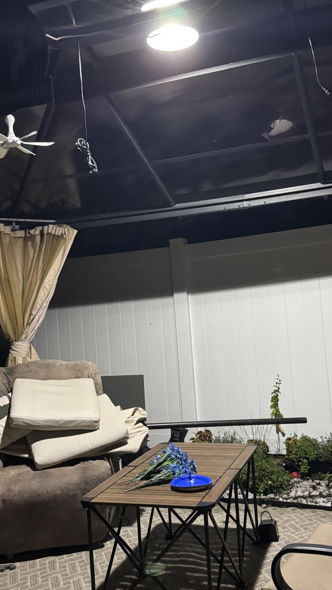 Solar Shed Lights Indoor Outdoor, 3200LM Motion Sensor Pendant Light Daytime Available with Remote & Button Control, IP65 Waterproof 4 Lighting Modes for Barn Garage Gazebo Chicken Coop Shop - 1 Pack customer photo 2