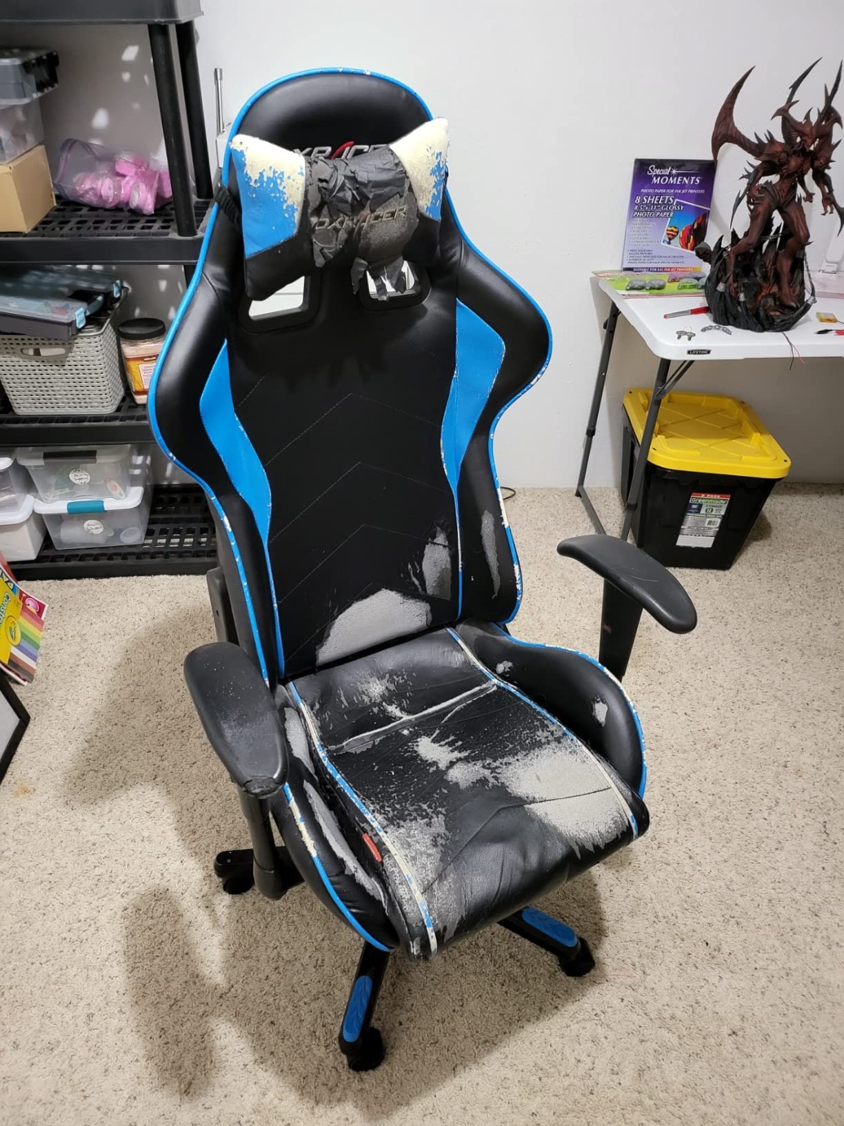 DXRacer Drifting L Ergonomic Video Gaming Chair with Lumbar Support and Headrest, Office Reclining Computer Chair for Adults (EPU Leatherette, Zero) customer photo 1