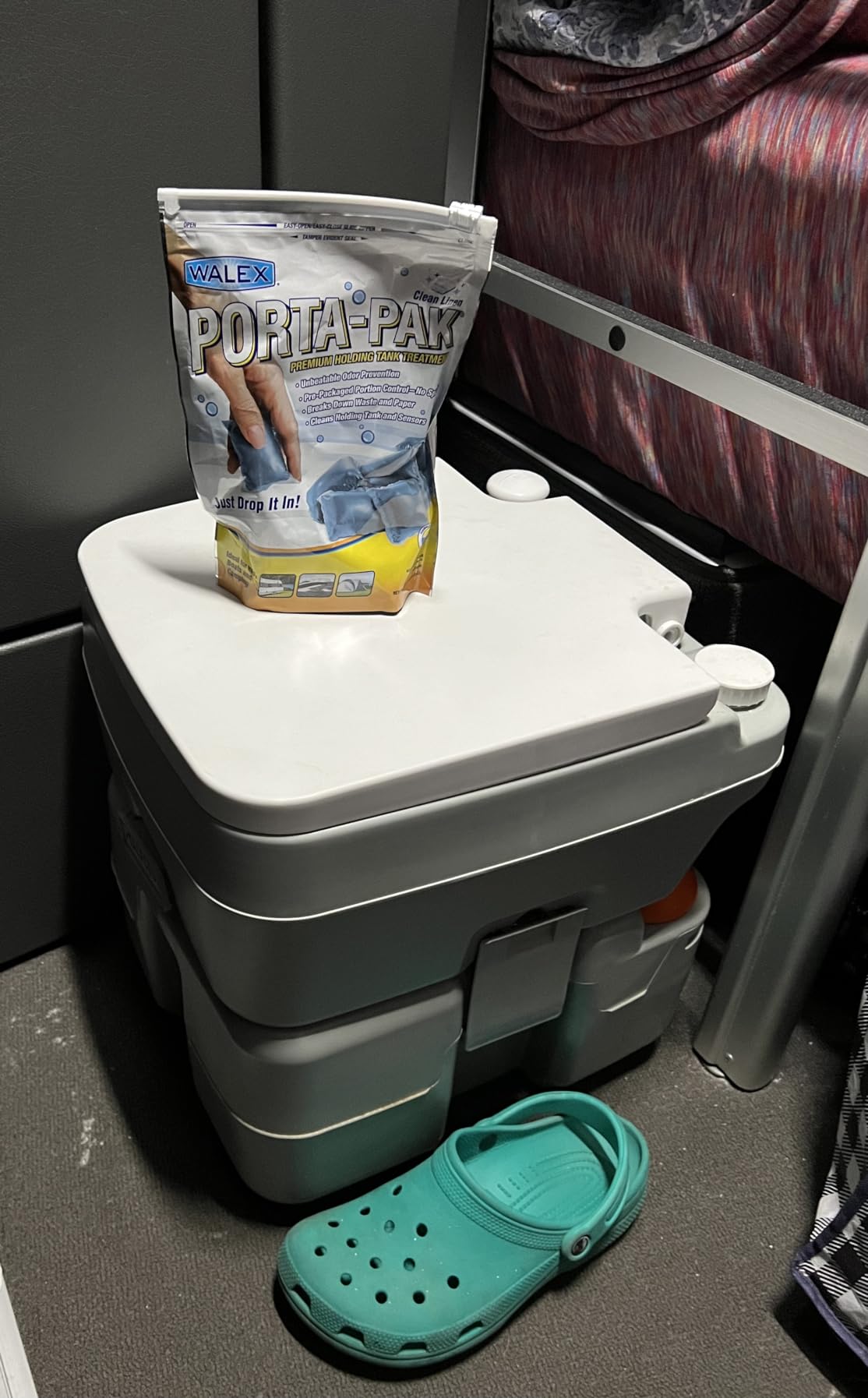 Alpcour Portable Toilet – Compact Indoor & Outdoor Commode w/Travel Bag for Camping, RV, Boat – Piston Pump Flush, 6 Gallon Waste Tank, Built-In Pour Spout & Washing Sprayer for Easy Cleaning customer photo 1