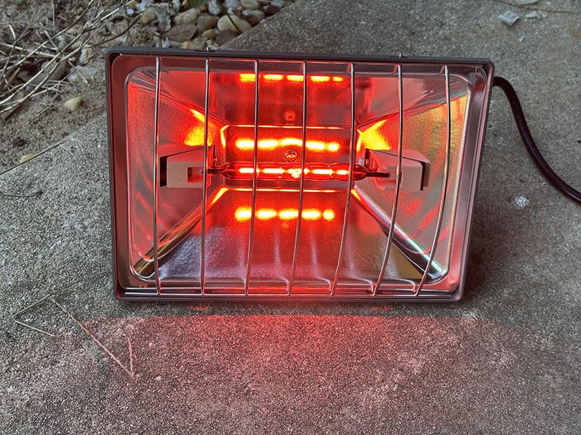 250W Chicken Coop Heat Lamp with Guard & Adjustable Temp | Adjustable 175W/250W infrared heater with safety guard. For chicks, poultry, livestock & small pets. Durable brooder heating. customer photo 2