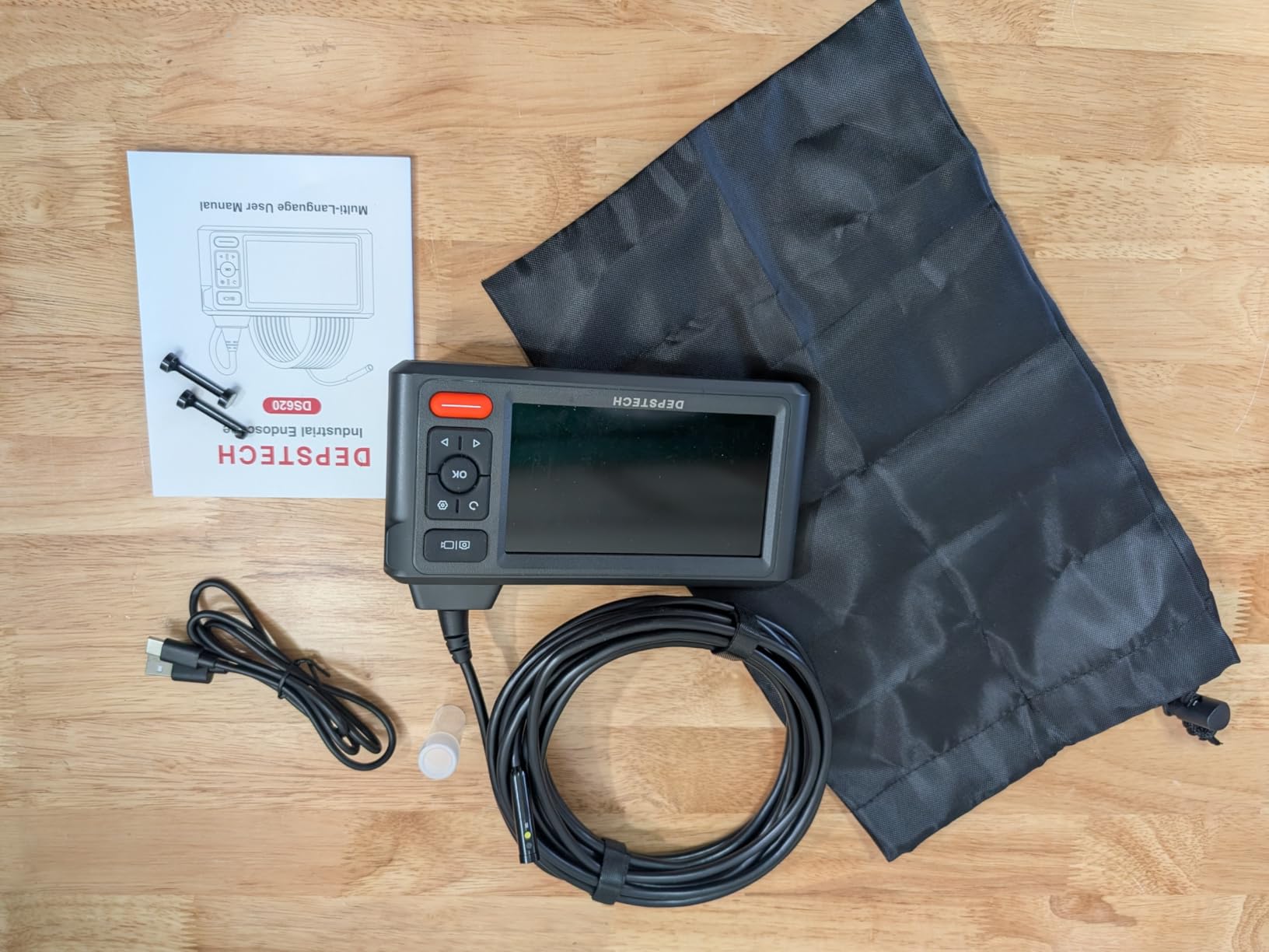 DEPSTECH Triple Lens Inspection Endoscope Camera with Light, 5