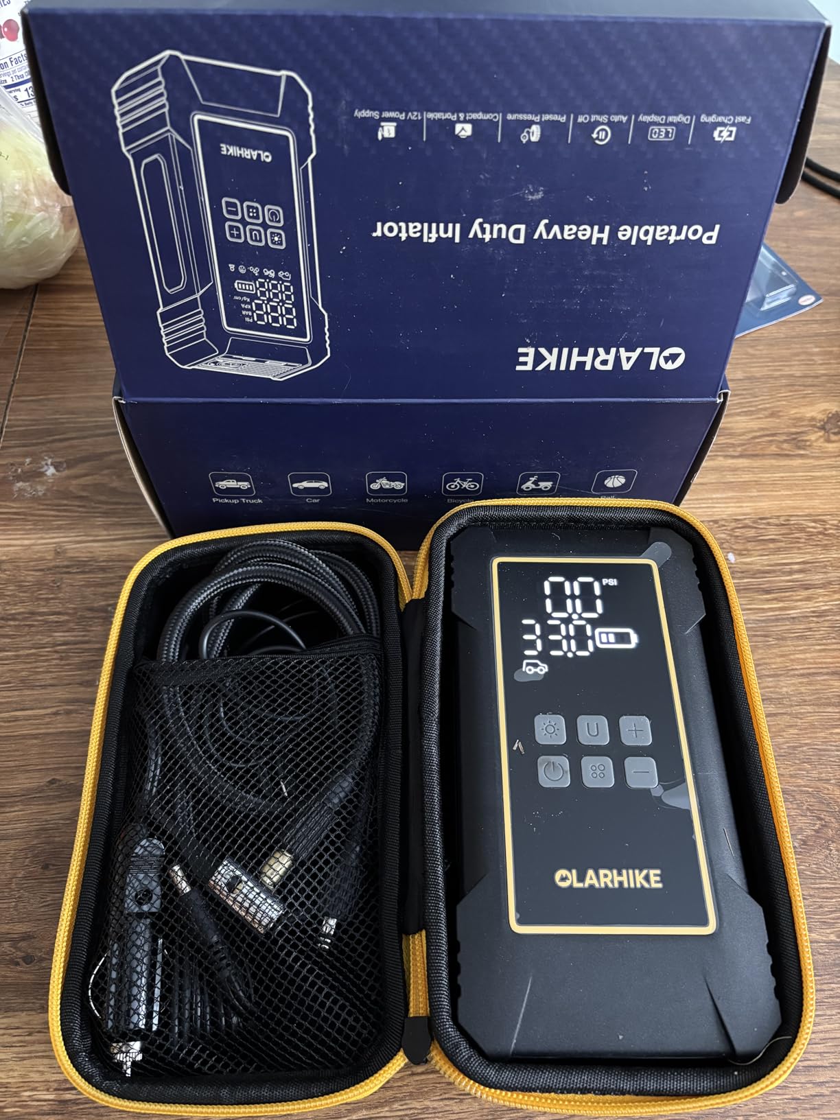 OlarHike 12000mAh Heavy Duty Tire Inflator Portable Air Compressor | Powerful, 7X Faster, 150PSI, Dual Power 12V&Cordless, For Car Tires, Pickup Trucks, Jeeps, SUVs & RVs, Digital Pressure Gauge customer photo 2