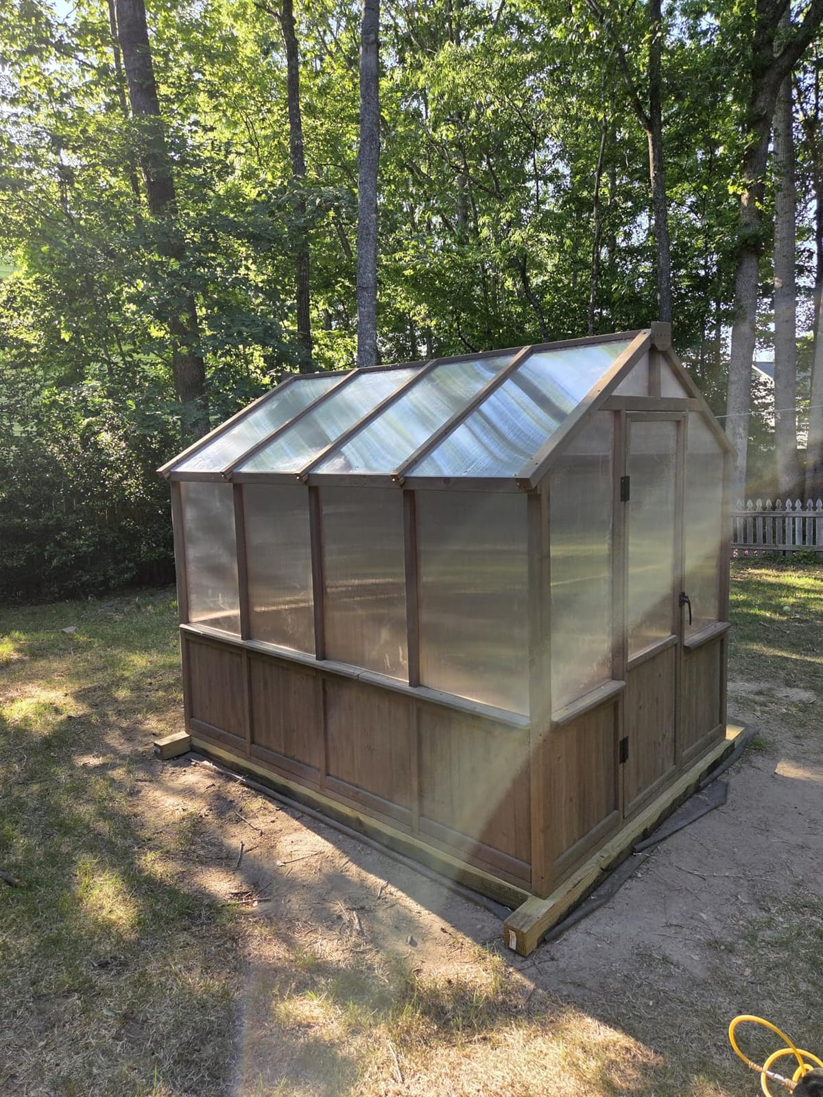 MUPATER 6' x 12' Walk-in Wooden Polycarbonate Greenhouse with Ventilated Window & Lockable Door, Multi-Layer PC Panels for UV Protection, Greenhouse Kit for Outdoor, Garden and Backyard, Black customer photo 2