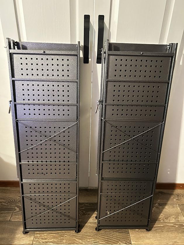 4 Tier Greenhouse Shelving Unit, Plant Stand, 2 Pack, Black | Foldable Heavy Duty Steel Storage Rack, No Assembly Required, 130lbs Per Shelf Capacity, 28x14.6x44.7 Inch Indoor Outdoor Use customer photo 2
