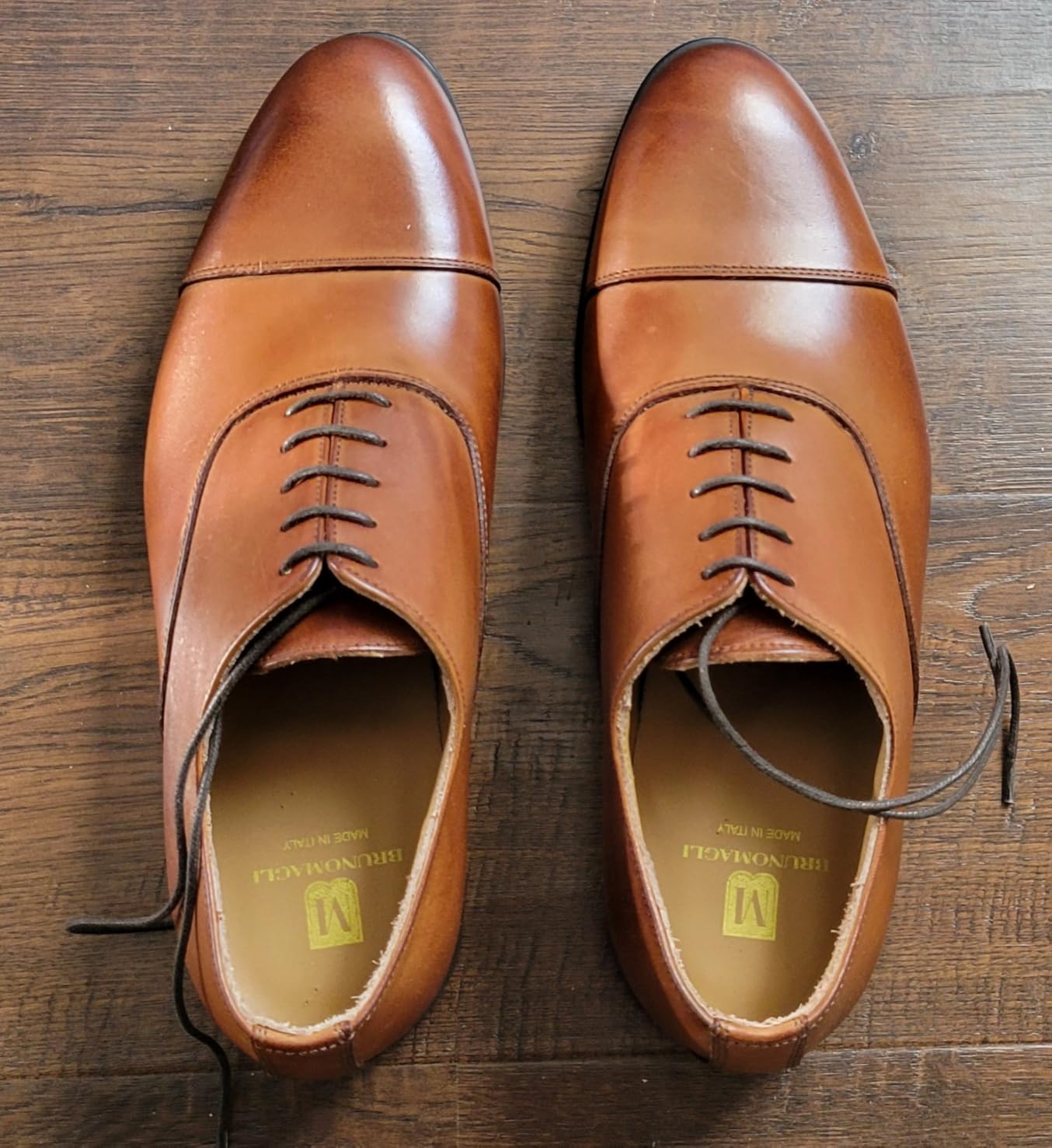 Bruno Magli Men's Ricci Oxfords, Lace-Up Leather Dress Shoes with Cap Toe customer photo 2