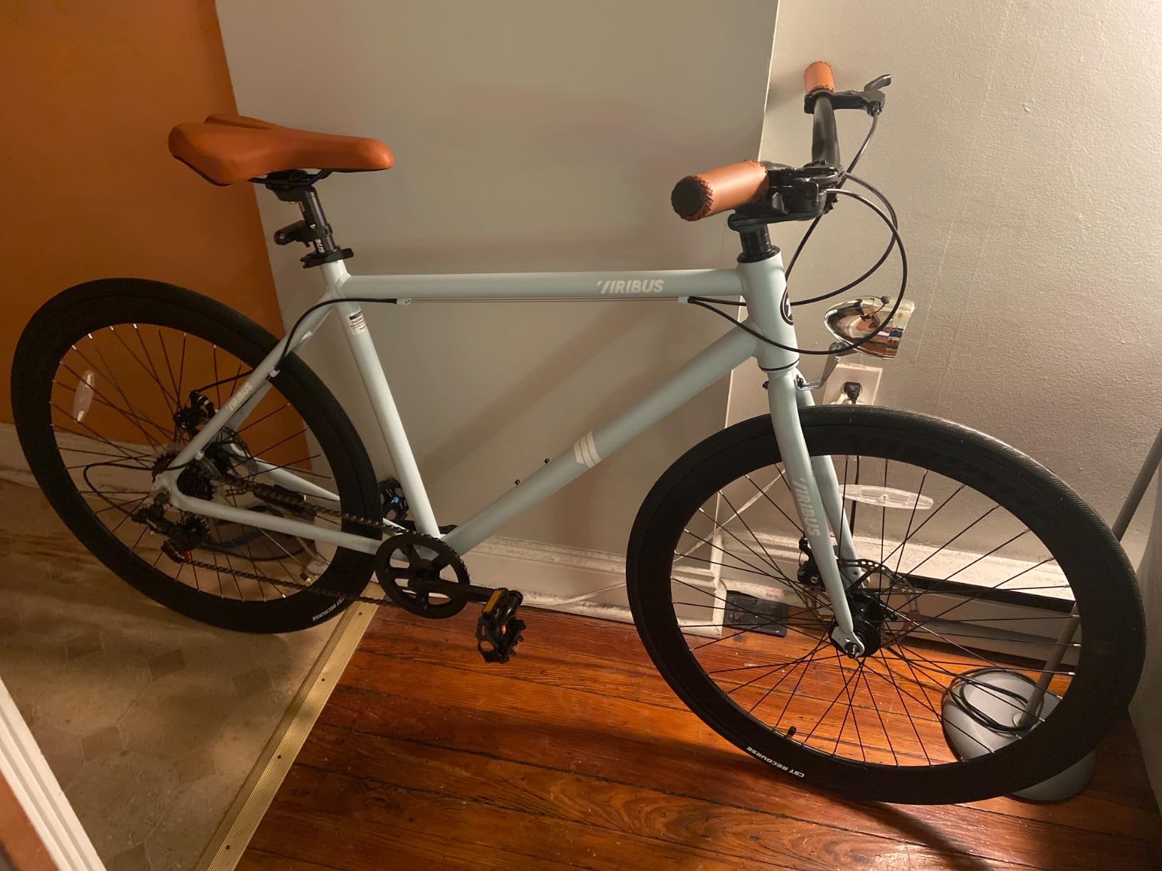 VIRIBUS Hybrid Bikes, 28 inch Road Bike 7 Speed with Lightweight Aluminum Frame, 700C Wheels, Hybrid Bicycle for Men Adult, City Commuters customer photo 1