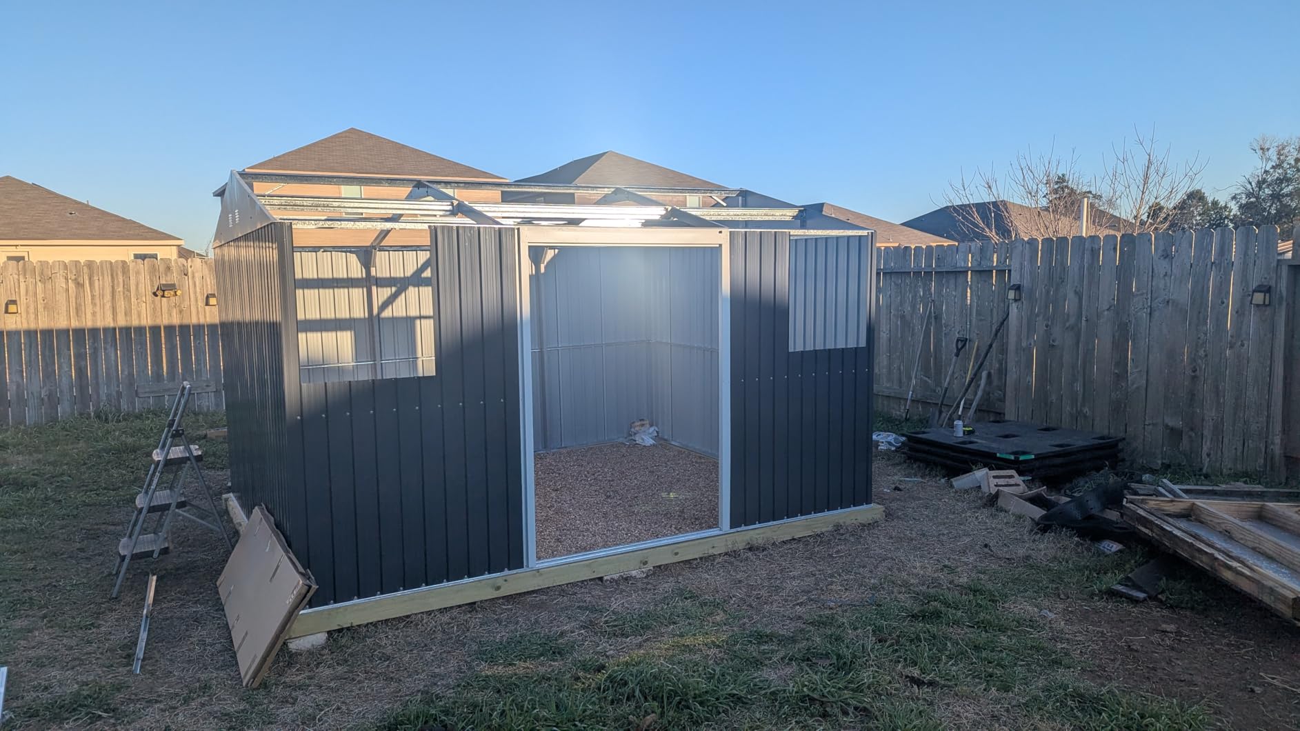 WACASA 10x16 FT Military-Grade Metal Storage Shed with Skylight | 20-Gauge Powder-Coated Steel Frame, Double Swing Doors, Lockable Latch, Windows, Air Vents, Leak-Resistant Roof, Base Kit customer photo 1