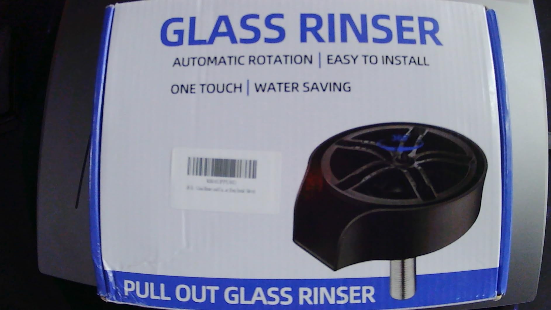 Glass Rinser and Cup Washer for Sink, 360° Rotating Spray Nozzle with Pull-Out Design, Bottle Cleaner - Tilted Base Prevents Splashing, Kitchen Sink Accessories for Home & Bar (Easy Install-Black) customer photo 1
