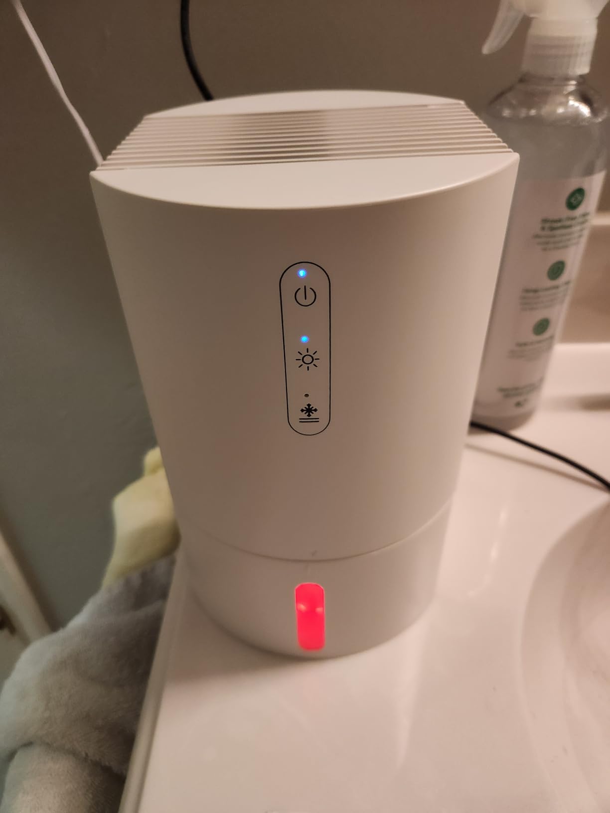 Small Dehumidifier, 35OZ, 25dB Quiet for Bedroom Bathroom Closet | 350 Sq.Ft, Energy Saving, Auto Defrost, Auto Shut-off, Colorful lights, for Wardrobe Office & RV, White customer photo 1