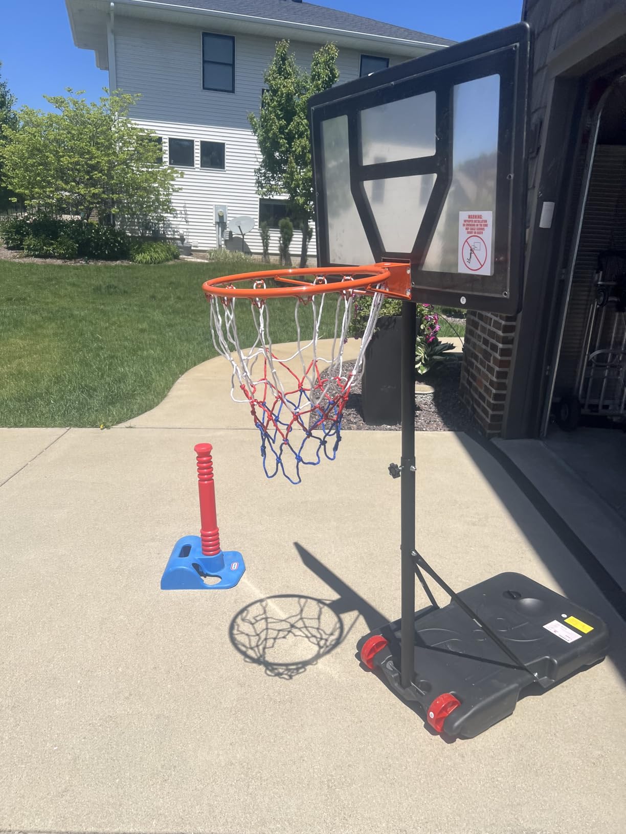 Yohood Kids Basketball Hoop Outdoor Height Adjustable 3-7 FT, Portable Basketball Goal System for Kids Youth Teens customer photo 2