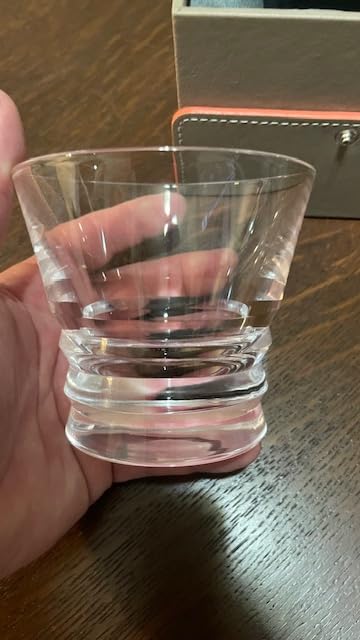 Edo Tokyo Kiriko Whiskey Glass | Japanese Style Old Fashioned with Blue Amber Layered Hand-Cut Design, 8.5 oz Tumbler for Bourbon, Scotch & Home Bar customer photo 2