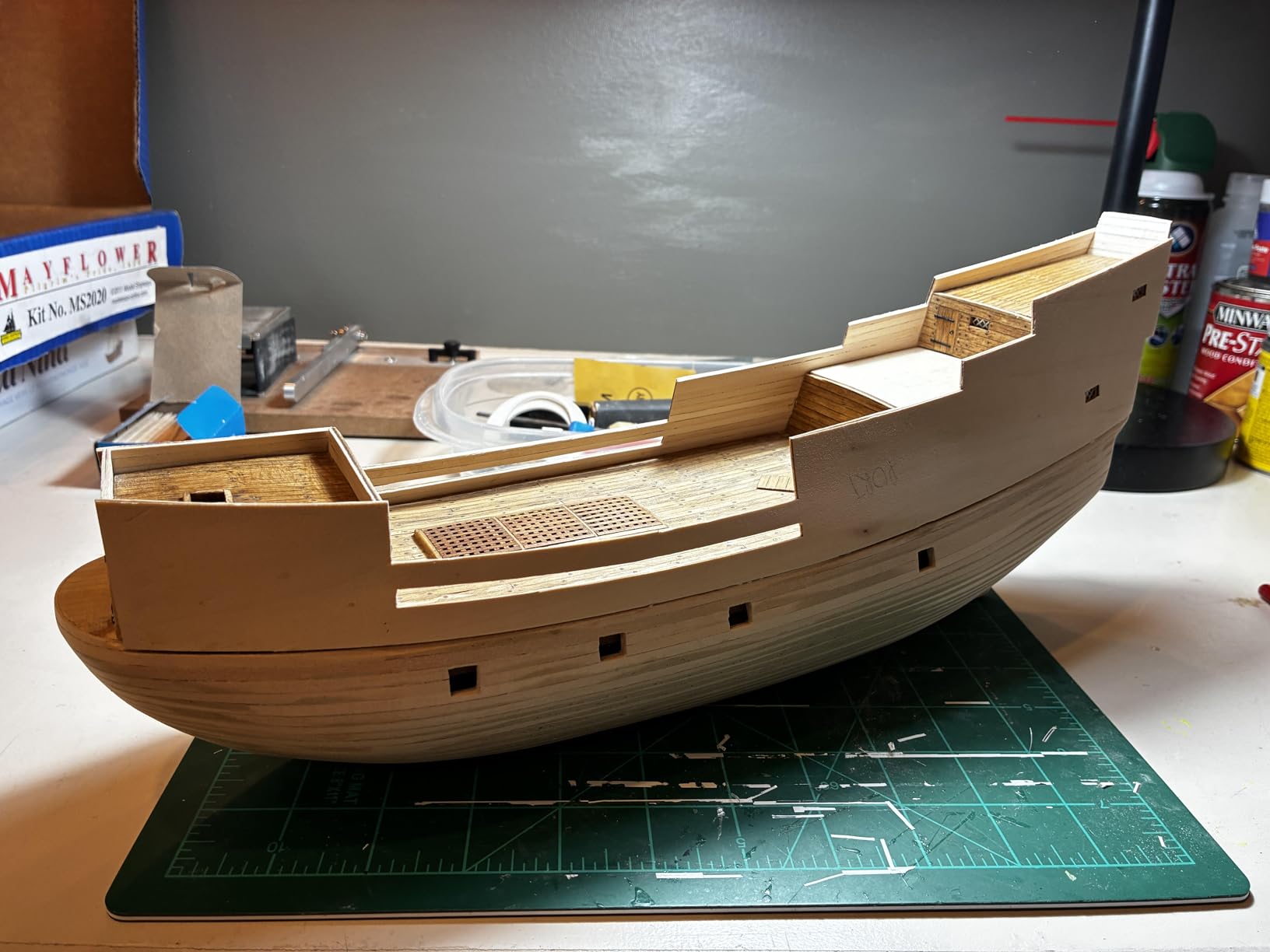 Model Shipways Mayflower 1620 Wooden Model Ship Kit (1:76 Scale) - Plank-on-Bulkhead Sailing Ship Model Kit - Laser Cut Wood Parts, Metal Fittings & Rigging - Intermediate Level - Made in USA (MS2020) customer photo 1
