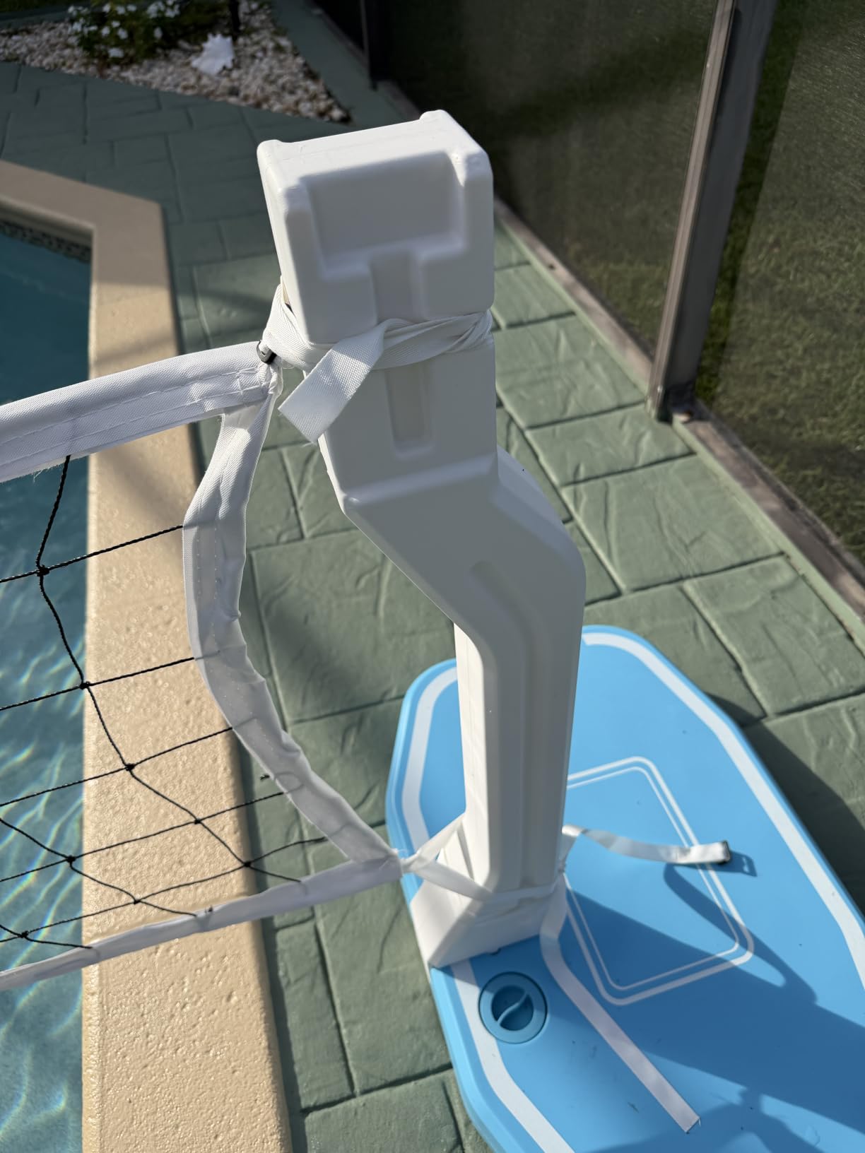 Pool Volleyball Net & Pool Basketball Hoop 2 in 1, Pool Volleyball Net for Inground Pools, Includes 3 Balls/2 Base/Pump, Summer Outdoor Pool Games for Adults customer photo 2