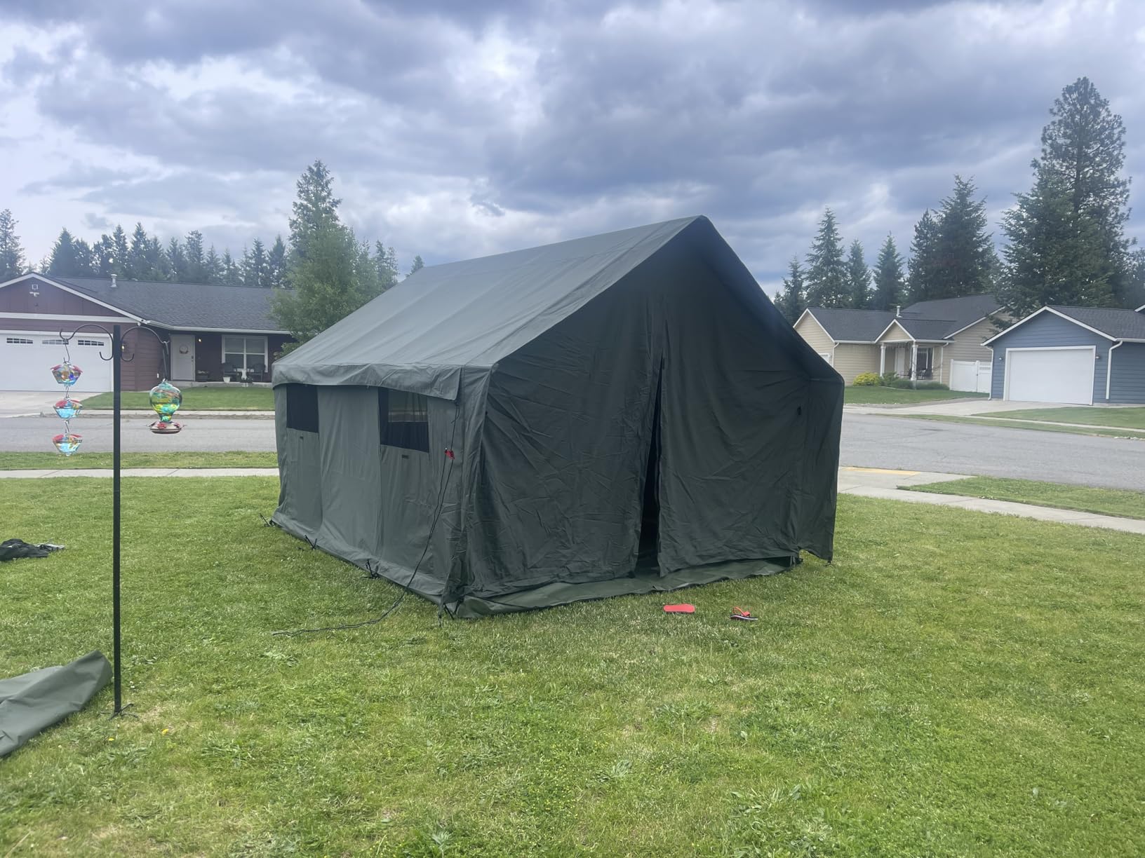 Cotton Canvas Wall Tent w/Steel Frame PVC Floor Rainfly | Weatherproof 4-Season Tent for Hunting & Family. Spacious, Heavy-Duty Frame, Durable, Weather-Resistant, Wind-Resistant customer photo 1