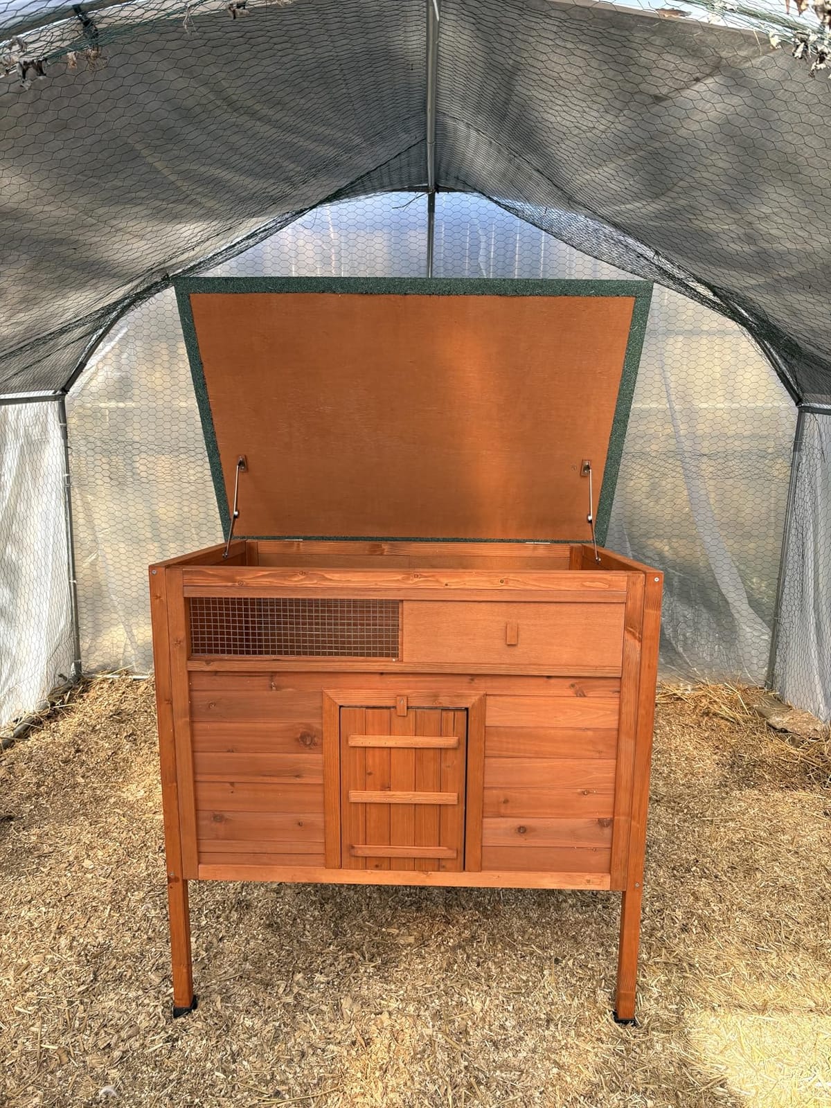 Insulated Duck Coop Warm Duck House for Outside Wooden Duck House with Larger Windows, Chicken coop with Perches, Ramp, Openable Roof customer photo 1