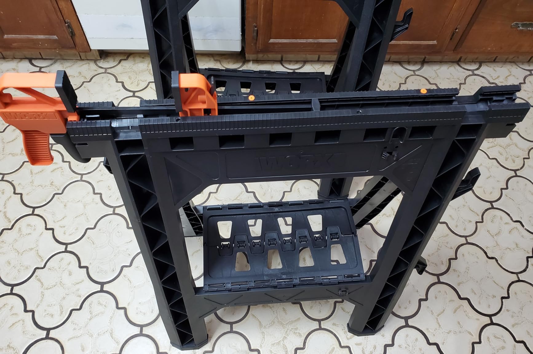 WORX Clamping Sawhorses, 7 Inch Metal Triangle Ruler Included, WX065.3 | 7