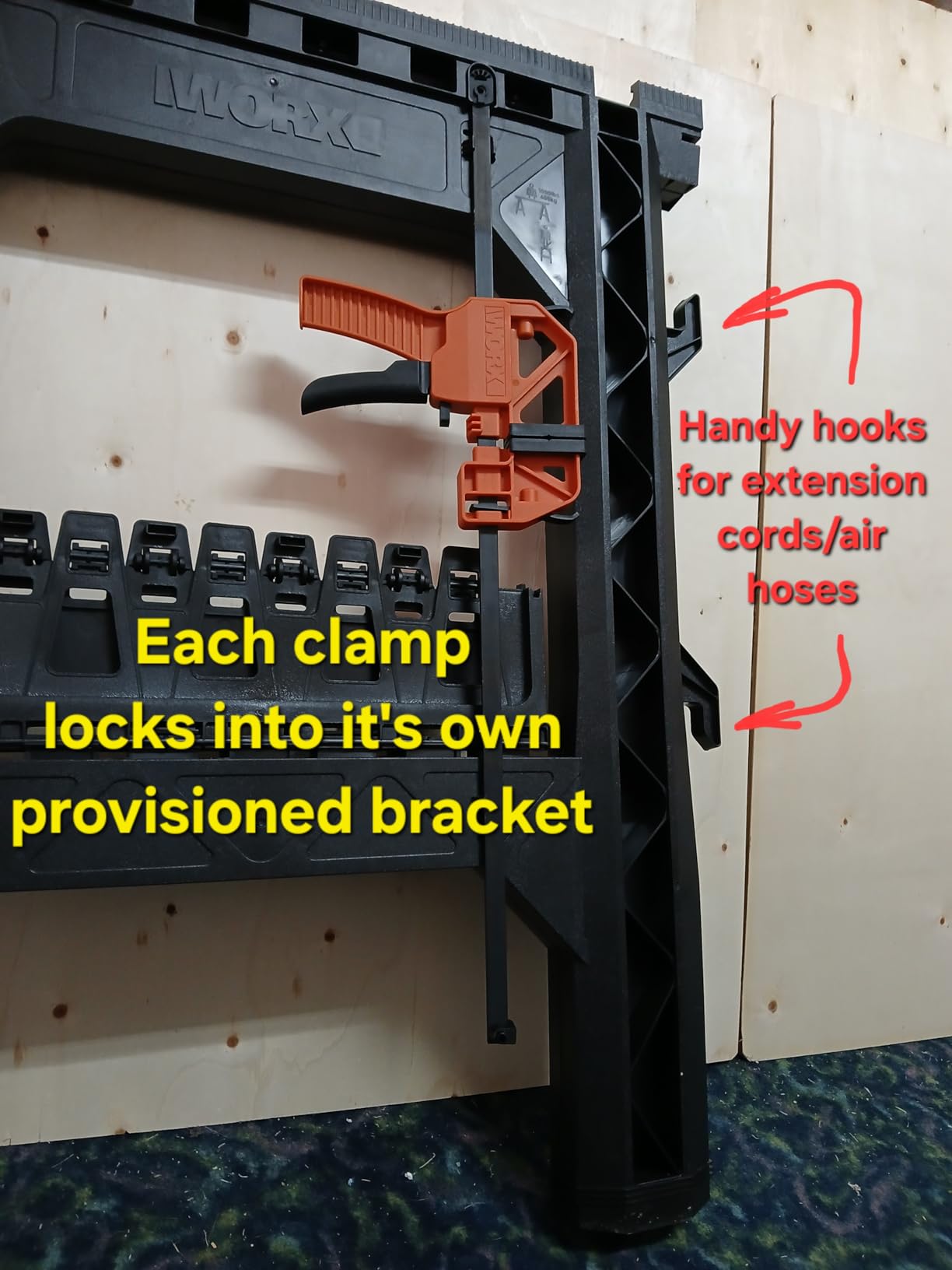 WORX Clamping Sawhorses, 7 Inch Metal Triangle Ruler Included, WX065.3 | 7