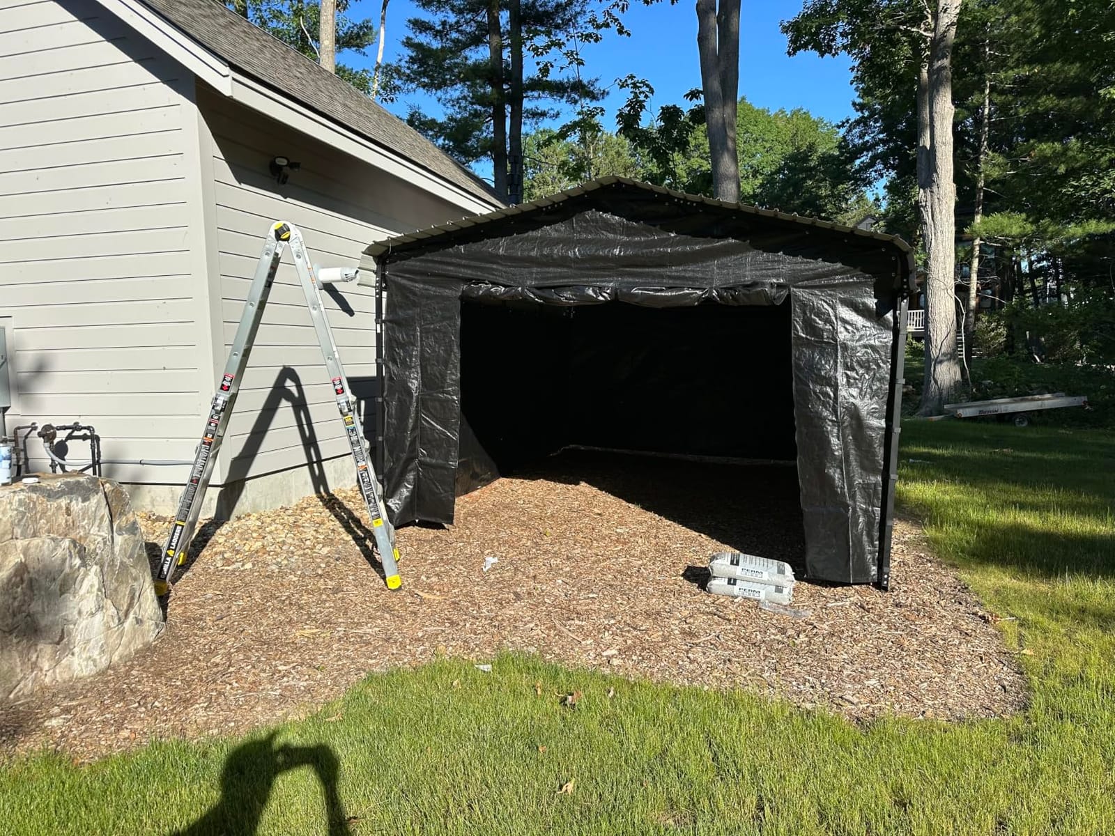 12x20 FT Heavy Duty Metal Carport with Removable Sidewalls, Gray | Galvanized Steel Frame & Roof, Multi-Use, Outdoor Enclosed Garage Shelter for Cars, Pickup, Tractors, Tools customer photo 2