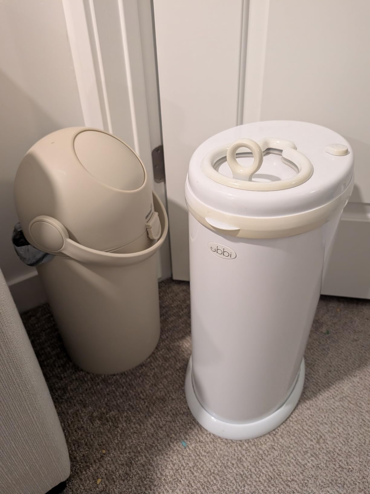 Odor-Locking Baby Diaper Pail with Dual-Barrier Design, White | No Special Bag Required, Parent-Friendly One-Handed Operation, Space-Saving Nursery Fit, Award-Inspired Eco-Conscious Design customer photo 2