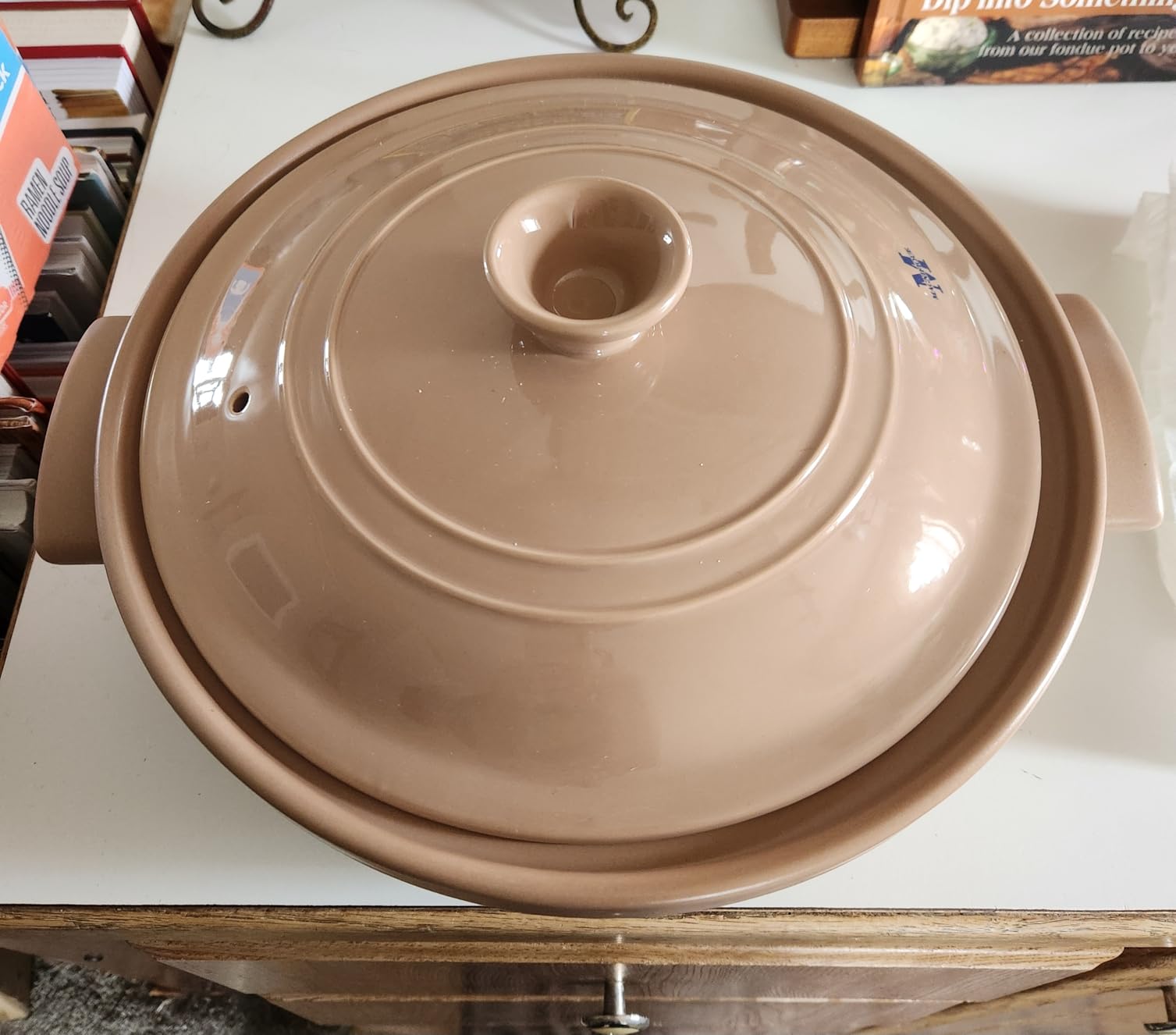 Magnifique 3 Quart Flami Pot with Lid, Natural Clay Pot for Cooking, Non-Toxic PFAS-Free Ceramic Casserole Dish for Oven & Stovetop, Dutch Oven Style for Slow Cooking, Baking & Serving, Mint customer photo 2