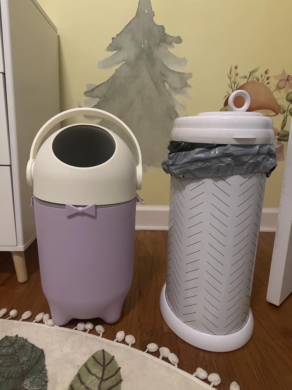 Odor-Locking Diaper Pail - 2026 Award-Winning Ag+ Silver Ion Nursery Bin - Fits Any Bag, No Refills Needed - Includes 20 Leak-Proof Bags (Holds 300 Diapers) - Sand Almond Versatile Bin customer photo 2