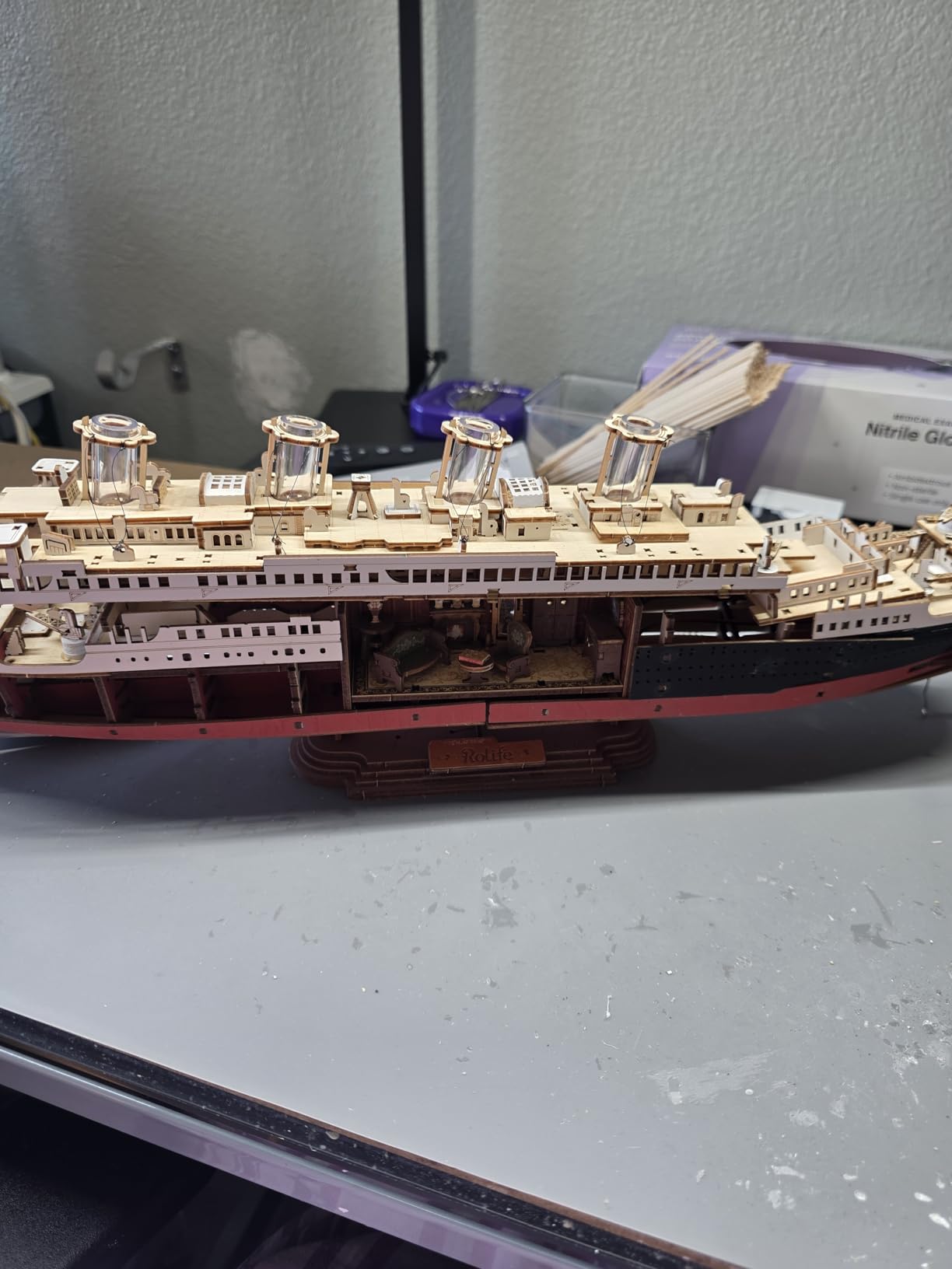 Rolife 3D Wooden Puzzles for Adults-Titanic Model Kit with LED Lights- DIY Ship Building Kit for Home Desk Decor- Brain Teaser Gifts for Puzzle Lovers & Maritime Collectors customer photo 2