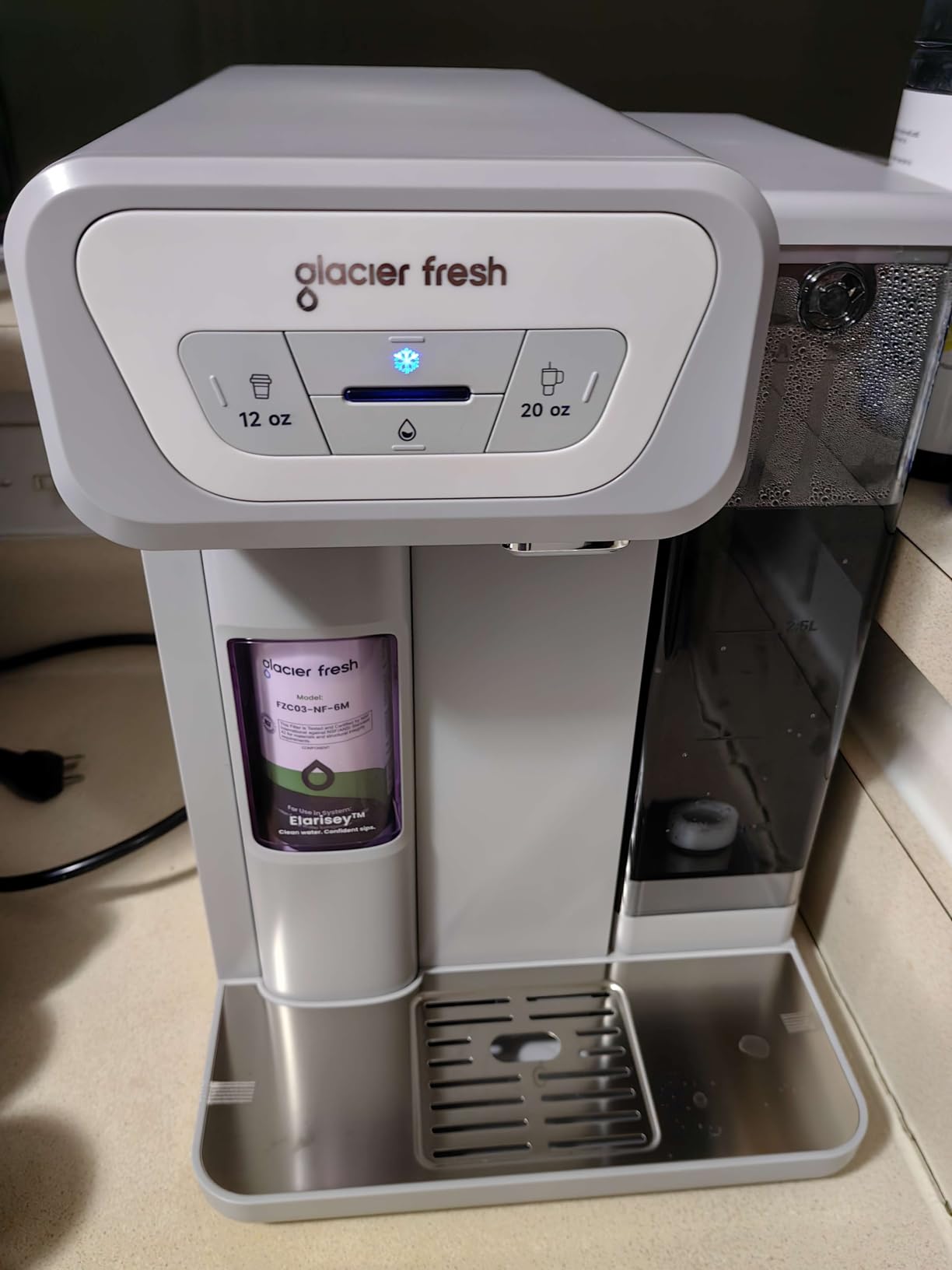 GLACIER FRESH C03 Coolon Countertop Cold Water Purifier, Zero Wastewater | Upgraded Elarisey Filtration, 40oz Cooling Capacity, Low Noise, Plug & Play, NSF42&53/FCC/CA65 Certified customer photo 2