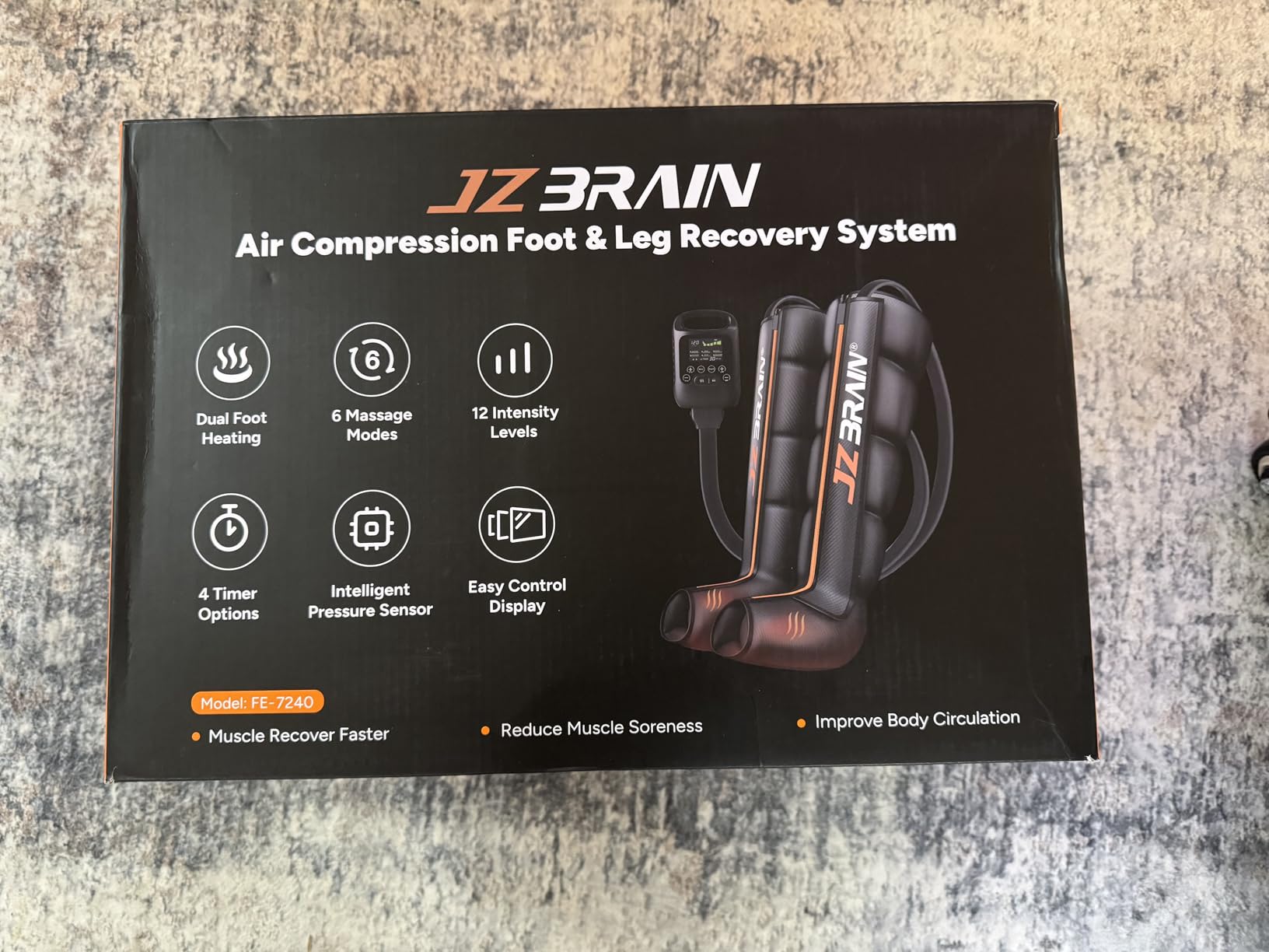 JZBRAIN Professional Sequential Air Compression Boots for Athletes (Medium) | Cordless, 5 Air Chamber, 6 Smart Mode, 13 Custom Zone, 8 Intensity, 3500 mAh, 2 Level Foot Heat customer photo 1