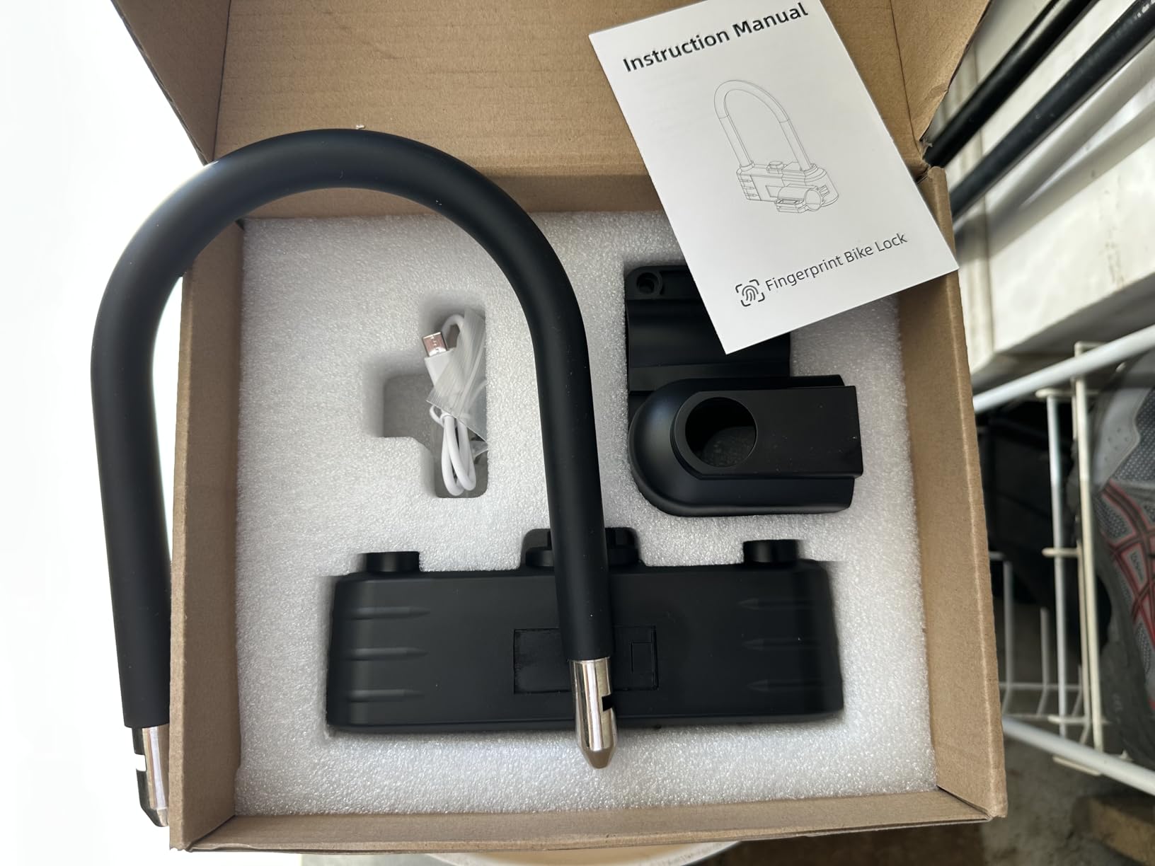 Heavy Duty Anti-Theft U-Shaped Bike Lock with IP66 Waterproof, Keyless Biometric & Combination Lock for Electric Scooter, E-Bike and Motorcycle customer photo 2
