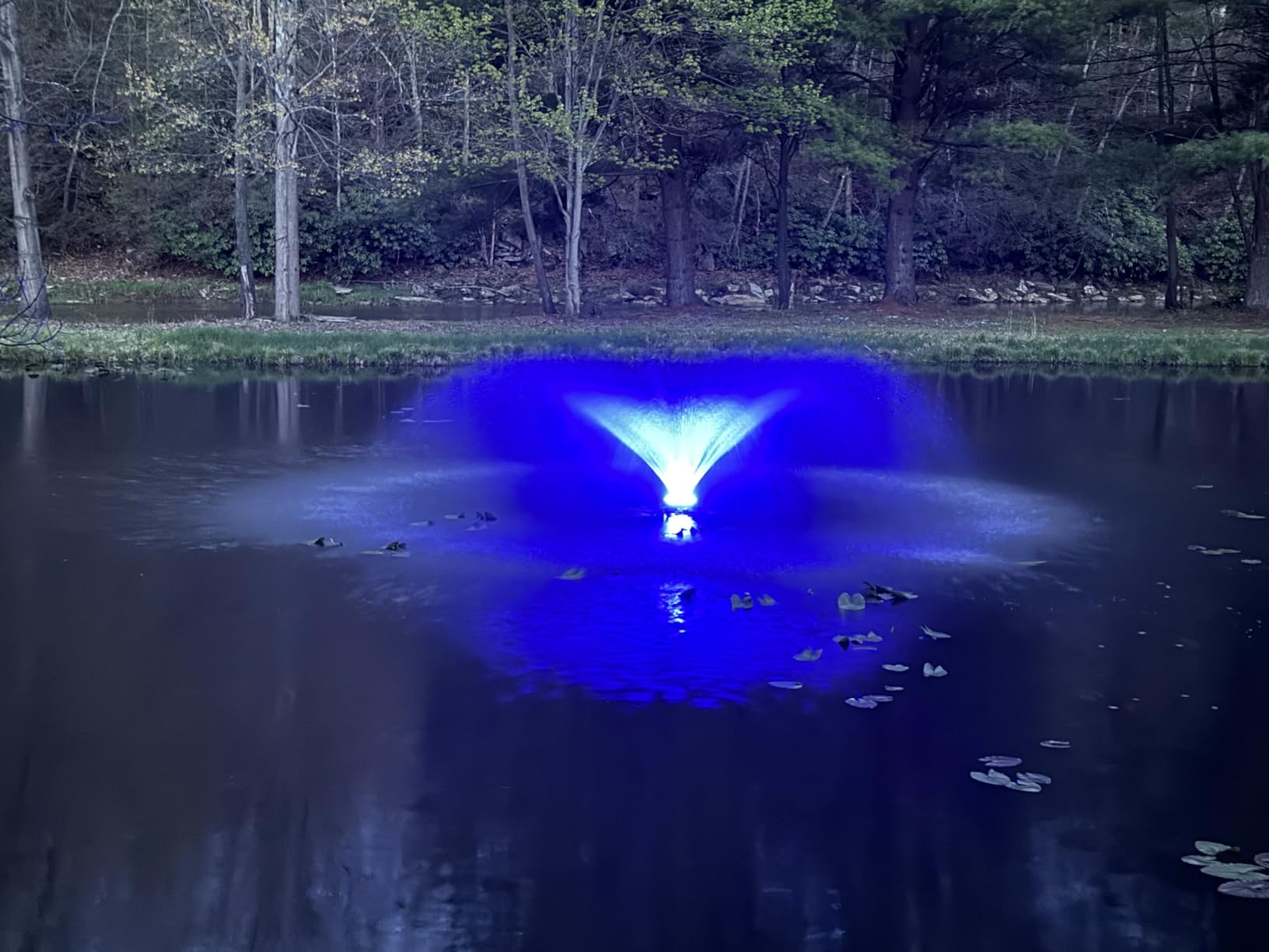 Pond Fountain Aerator with RGB LED Lights, 1HP 110V 15000 GPH Stainless Steel Floating Fountain, Lake Floating Fountain for Large Ponds, 100 FT Power Cord & Remote Control customer photo 1