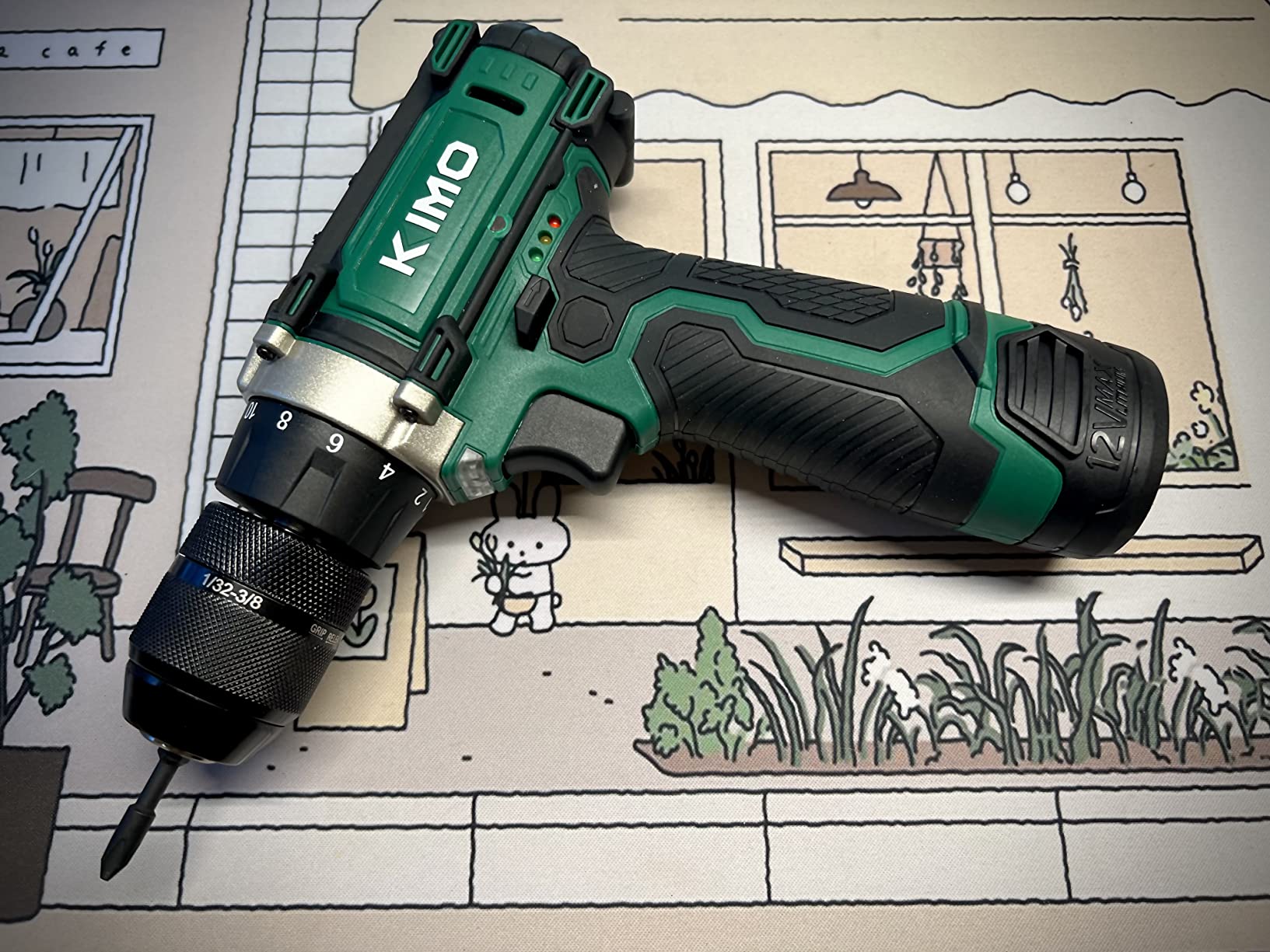 KIMO Impact Wrench 1/2 Cordless, Impact Gun for Car Tire, 20V Impact Driver | 550N.m (410ft-lbs), 4000RPM/3500IPM, 4 Sockets, 9-Piece Drill& Driver Set, Safety Lock, Variable Modes, 4000mAh Battery customer photo 1