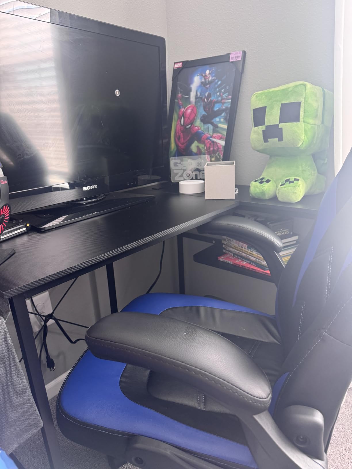 Sweetcrispy Computer Gaming Chair, Home Office Desk Chair, PU Leather | Big Tall Ergonomic, Flip-up Armrest, 360 Swivel Wheels, PU Leather Height Adjustable, Home Computer, Black customer photo 1