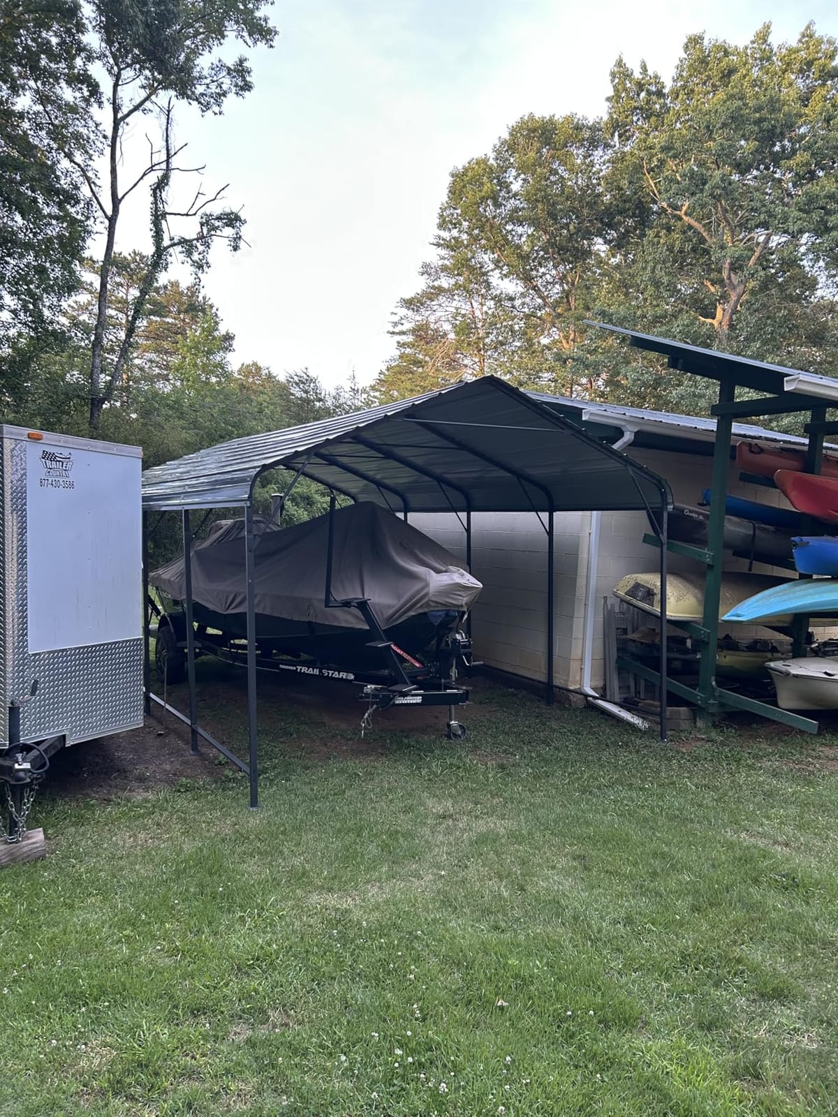 Shintenchi 12x20 FT Metal Carport, Oversized Carport Garage with Enhanced Base, Outdoor Galvanized Car Shelter, Heavy Duty Carports Canopy, for Car, Boats and Tractors, Grey customer photo 1
