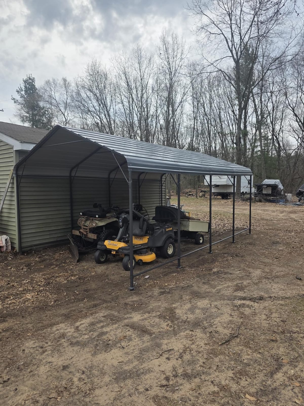 Shintenchi 12x20 FT Metal Carport, Oversized Carport Garage with Enhanced Base, Outdoor Galvanized Car Shelter, Heavy Duty Carports Canopy, for Car, Boats and Tractors, Grey customer photo 2