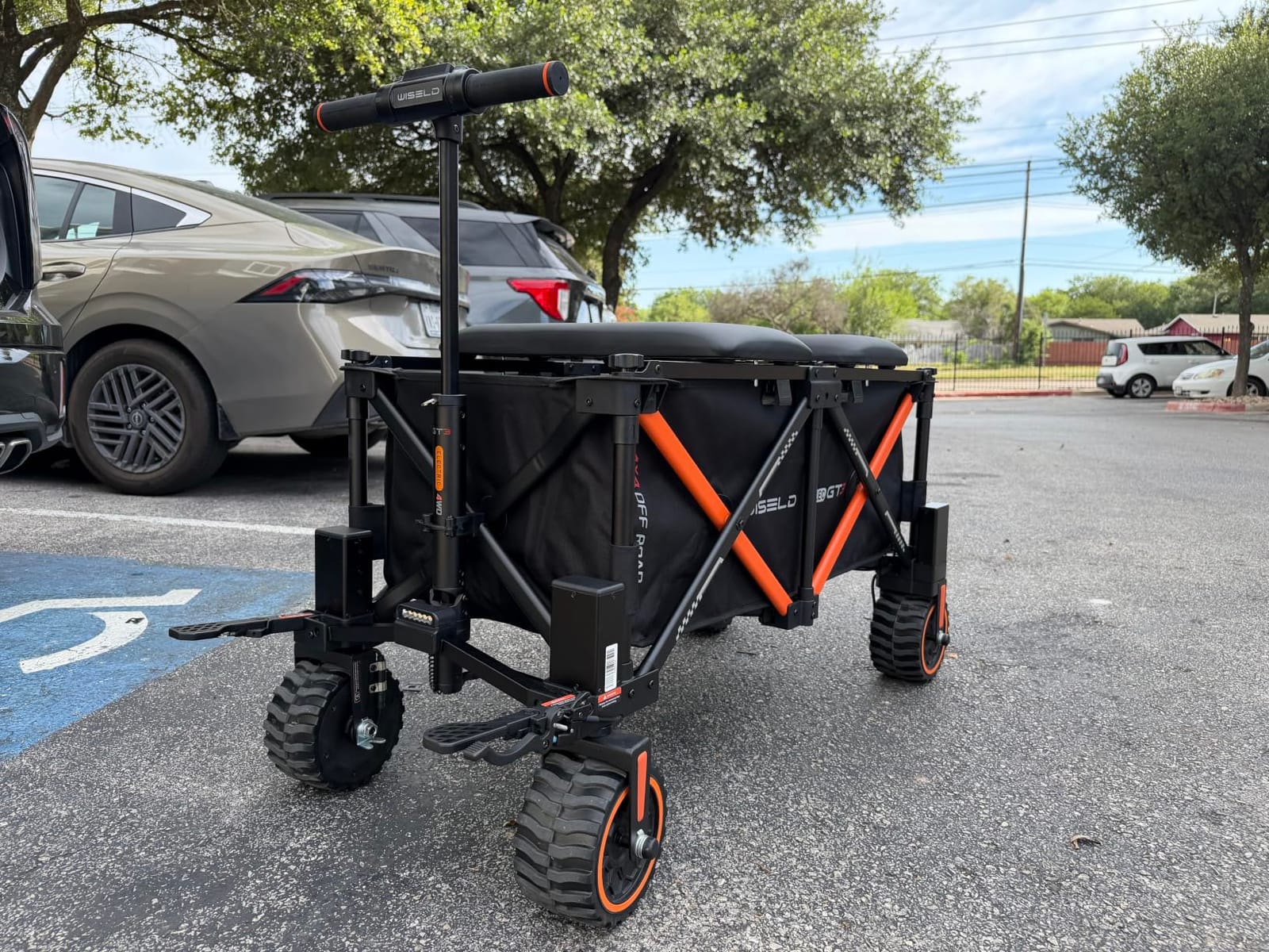 WISELD GT3-4WD Off Road Electric Wagon Cart Heavy Duty with Seat, 771 Lbs Utility Cart with 3000W Motor Hauler, Rideable & Tow-Assist Foldable Motorized Cart, 0-10 MPH, for Camping, Garden... customer photo 1