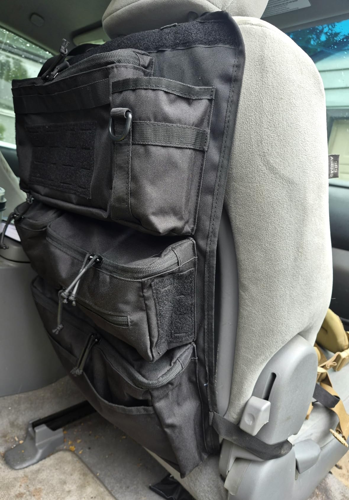 All in One Car Seat Back Organizer Fit Most Cars SUV Trucks Jeeps | Heavy Duty Molle Panel Seat Back Protector with Multi-Pockets Storage, for Tools, Toys, Camping, Travel, Daily Commuting customer photo 1