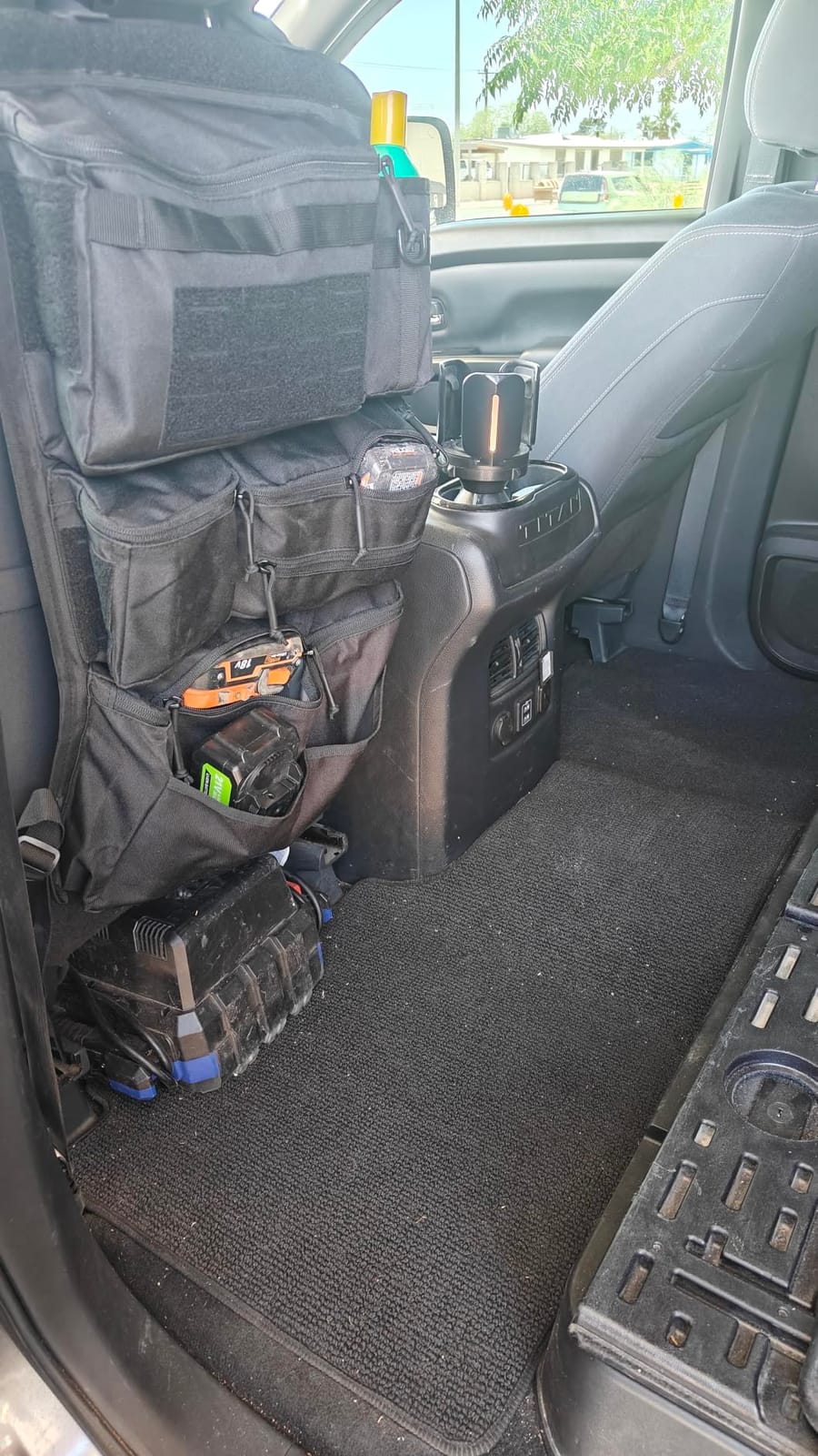All in One Car Seat Back Organizer Fit Most Cars SUV Trucks Jeeps | Heavy Duty Molle Panel Seat Back Protector with Multi-Pockets Storage, for Tools, Toys, Camping, Travel, Daily Commuting customer photo 2