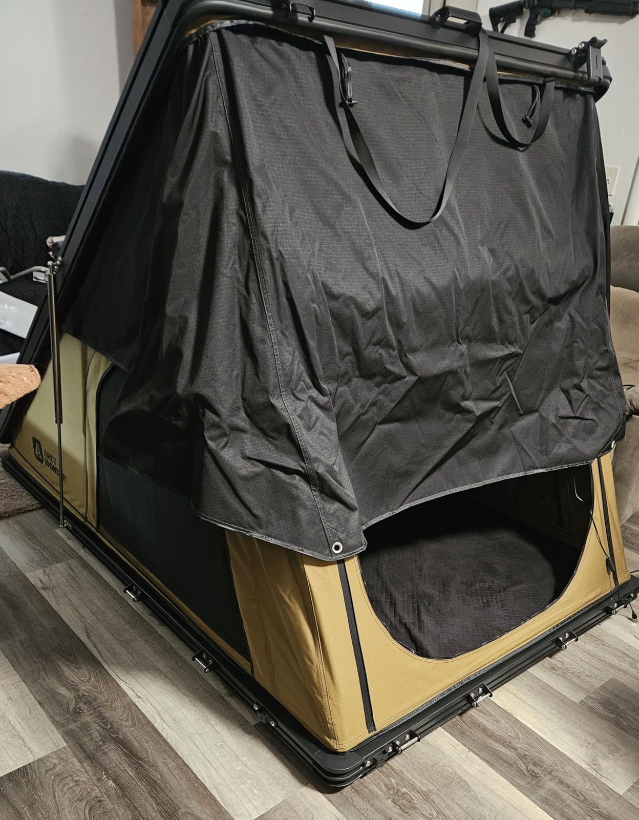 Rooftop Tent Hard Shell with Winter Thermal Layer, Pop Up Car Roof Top Tent | Aluminum Roof Tent Hardshell with Luggage Bar, LED Light Strip customer photo 1