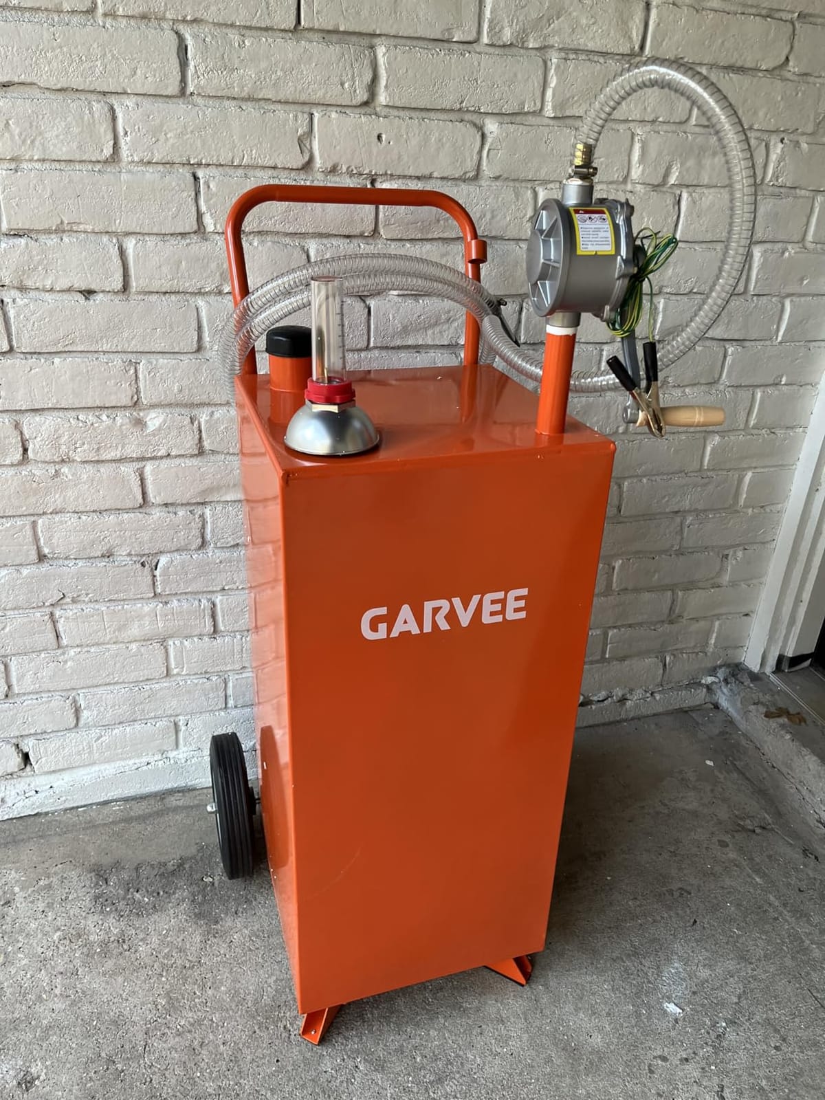 Garvee 30 Gallon Fuel Caddy with Transfer Pump, Orange | Fuel Transfer Tank with Wheels, Fits Gasoline & Diesel, For Cars ATVs Boats Lawn Mowers, Portable Transfer Storage Tank customer photo 1